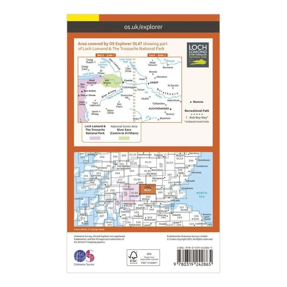 Explorer OL47 Crieff, Comrie & Glen Artney Map With Digital Version - Image 2