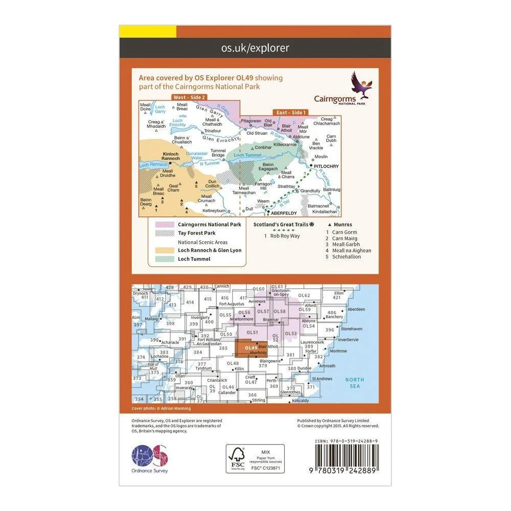 Explorer OL49 Pitlochry & Loch Tummel Map With Digital Version - Image 2