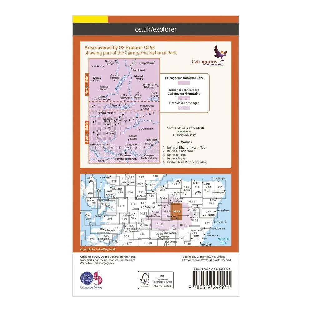 Explorer OL58 Braemar, Tomintoul & Glen Avon Map With Digital Version - Image 2