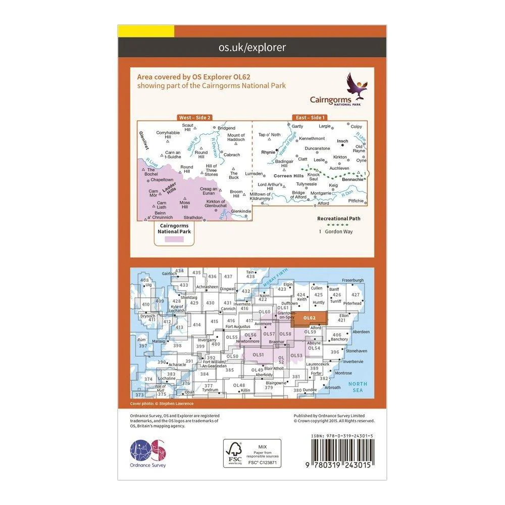 Explorer OL62 Coreen Hills & Glenlivet Map With Digital Version - Image 2