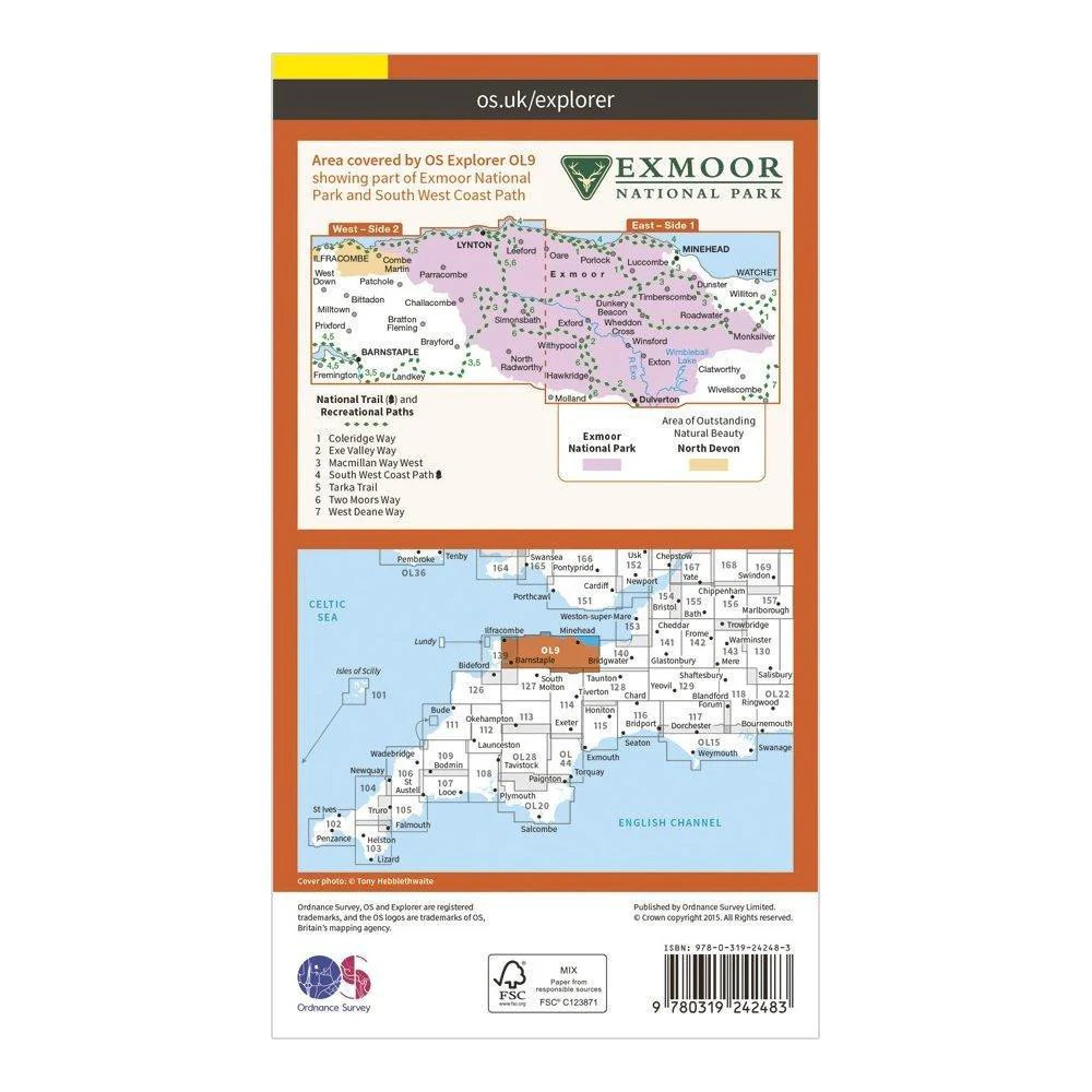 Explorer OL9 Exmoor Map With Digital Version - Image 2