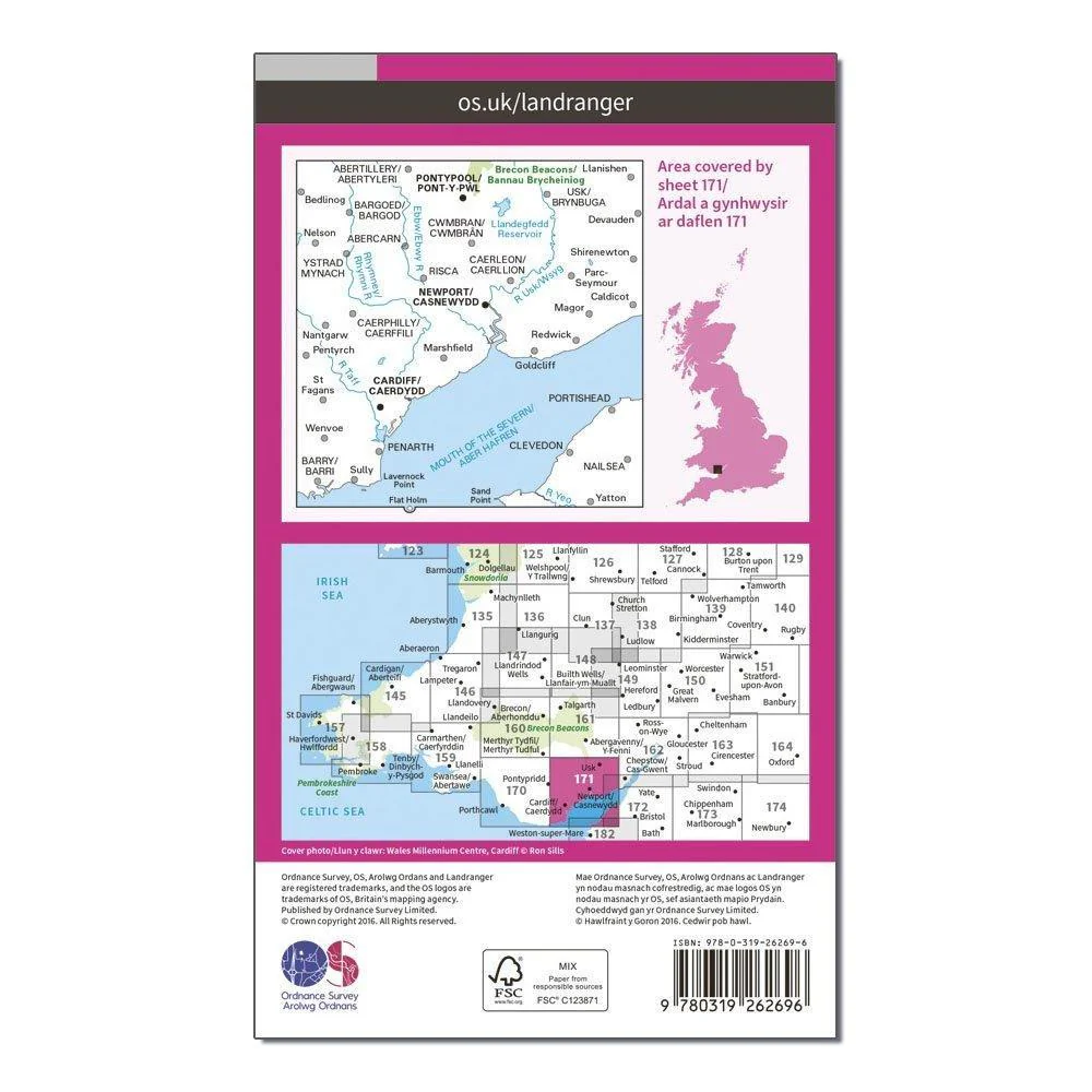 Landranger 171 Cardiff & Newport, Pontypool Map With Digital Version - Image 2