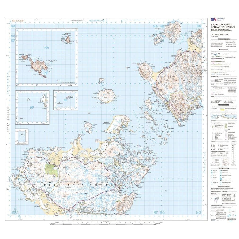 Landranger 18 Sound of Harris, North Uist, Taransay & St Kilda Map With Digital Version - Image 3