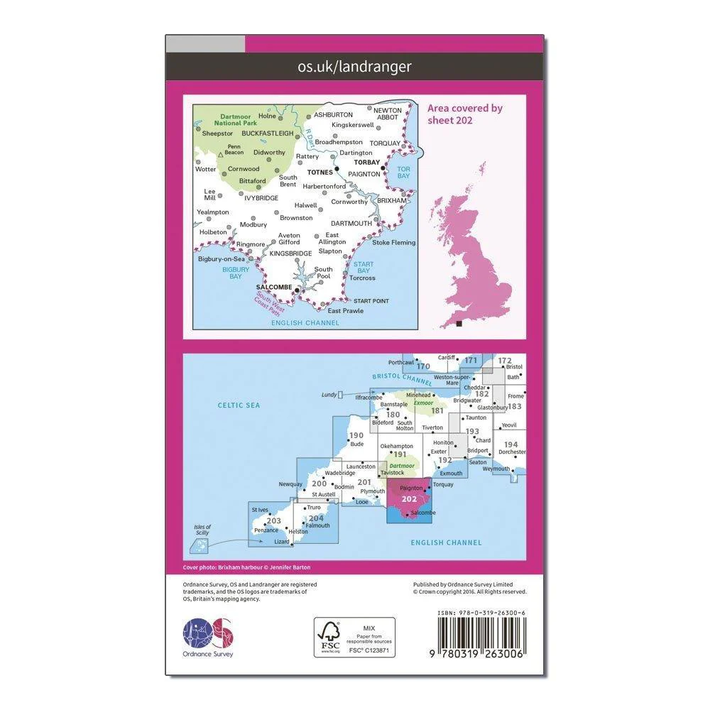 Landranger 202 Torbay & South Dartmoor, Totnes & Salcombe Map With Digital Version - Image 2
