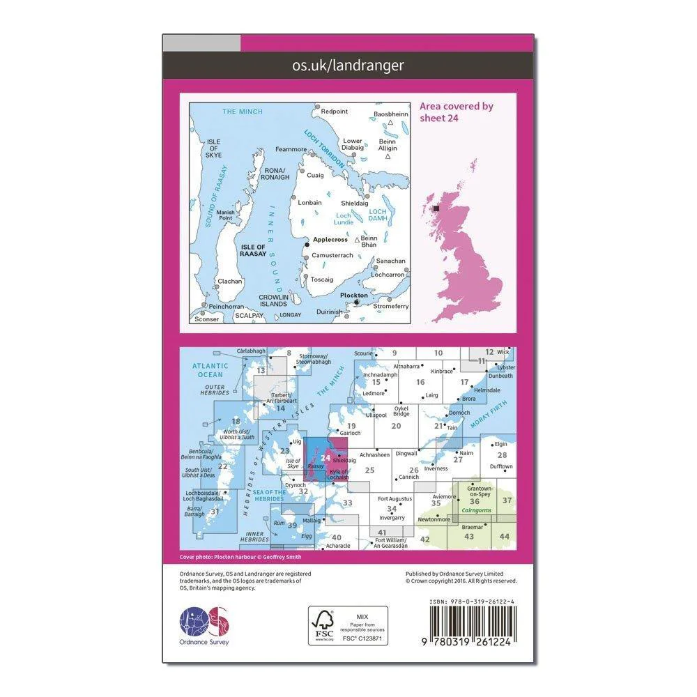 Landranger 24 Raasay & Applecross, Loch Torridon & Plockton Map With Digital Version - Image 2