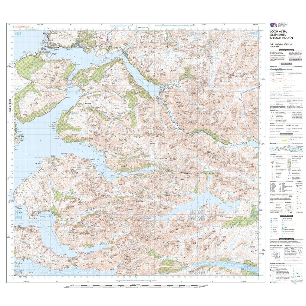 Landranger 33 Loch Alsh, Glen Shiel & Loch Hourn Map With Digital Version - Image 3