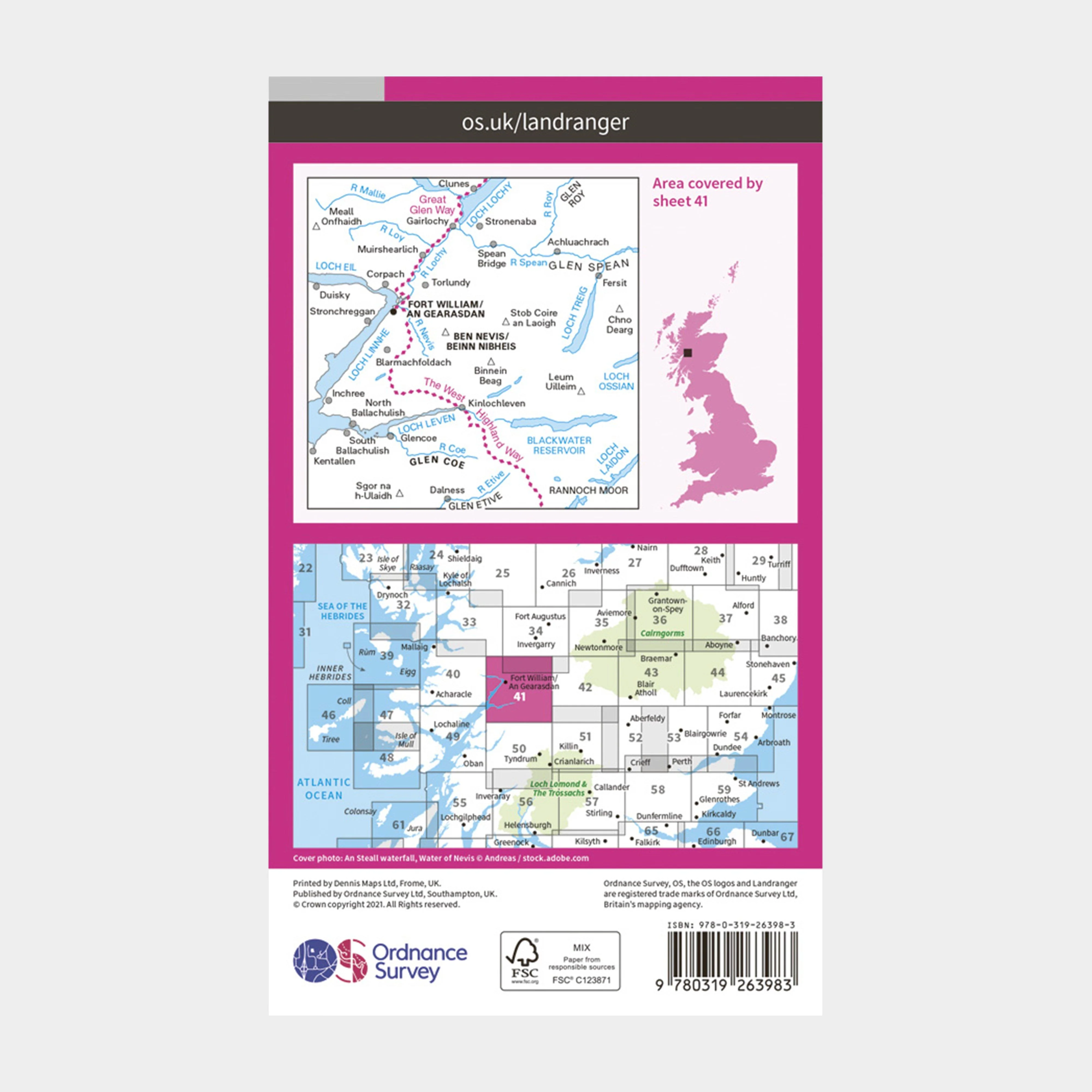 Landranger 41 Ben Nevis, Fort William & Glen Coe Map With Digital Version - Image 2