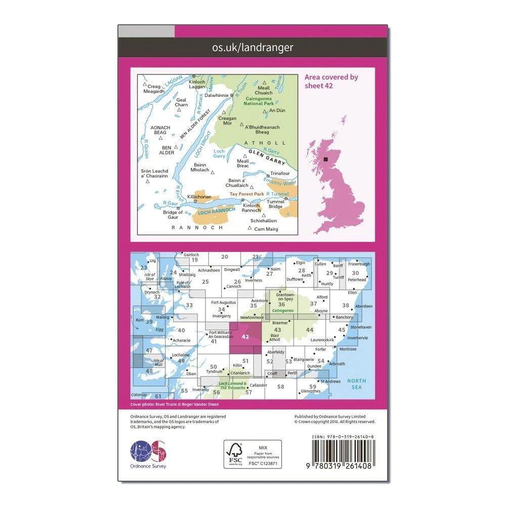 Landranger 42 Glen Garry & Loch Rannoch Map With Digital Version - Image 2