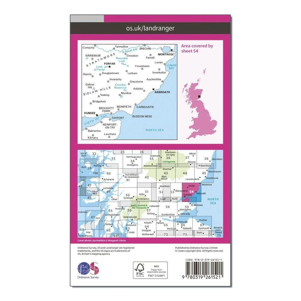 Landranger 54 Dundee & Montrose, Forfar & Arbroath Map With Digital Version - Image 2