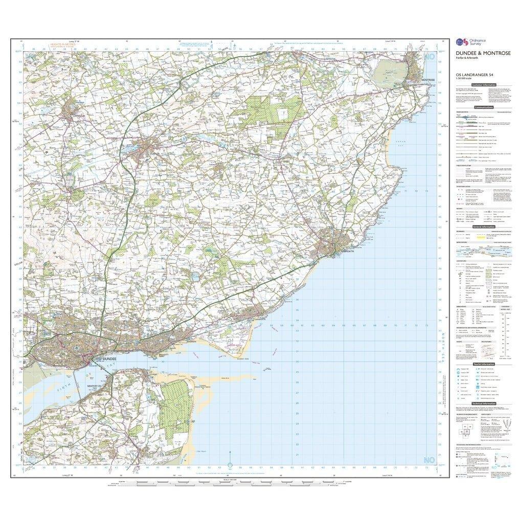 Landranger 54 Dundee & Montrose, Forfar & Arbroath Map With Digital Version - Image 3