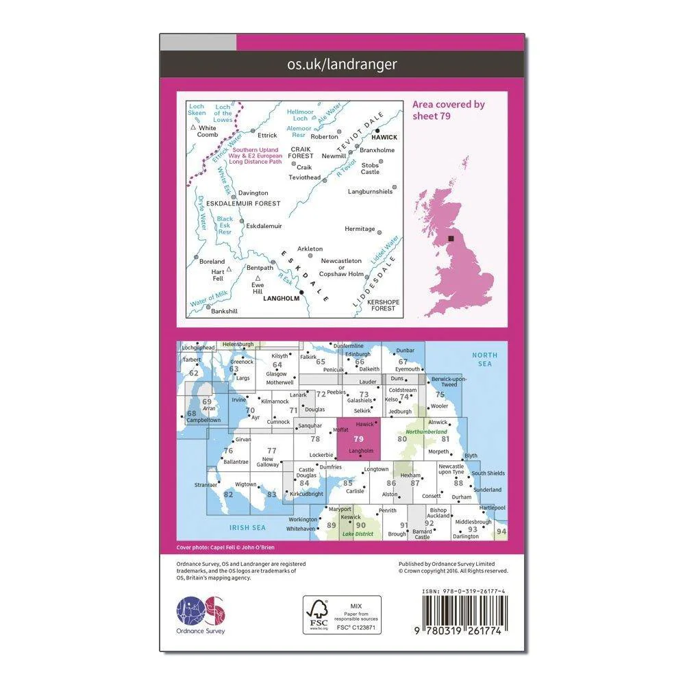 Landranger 79 Hawick & Eskdale, Langholm Map With Digital Version - Image 2