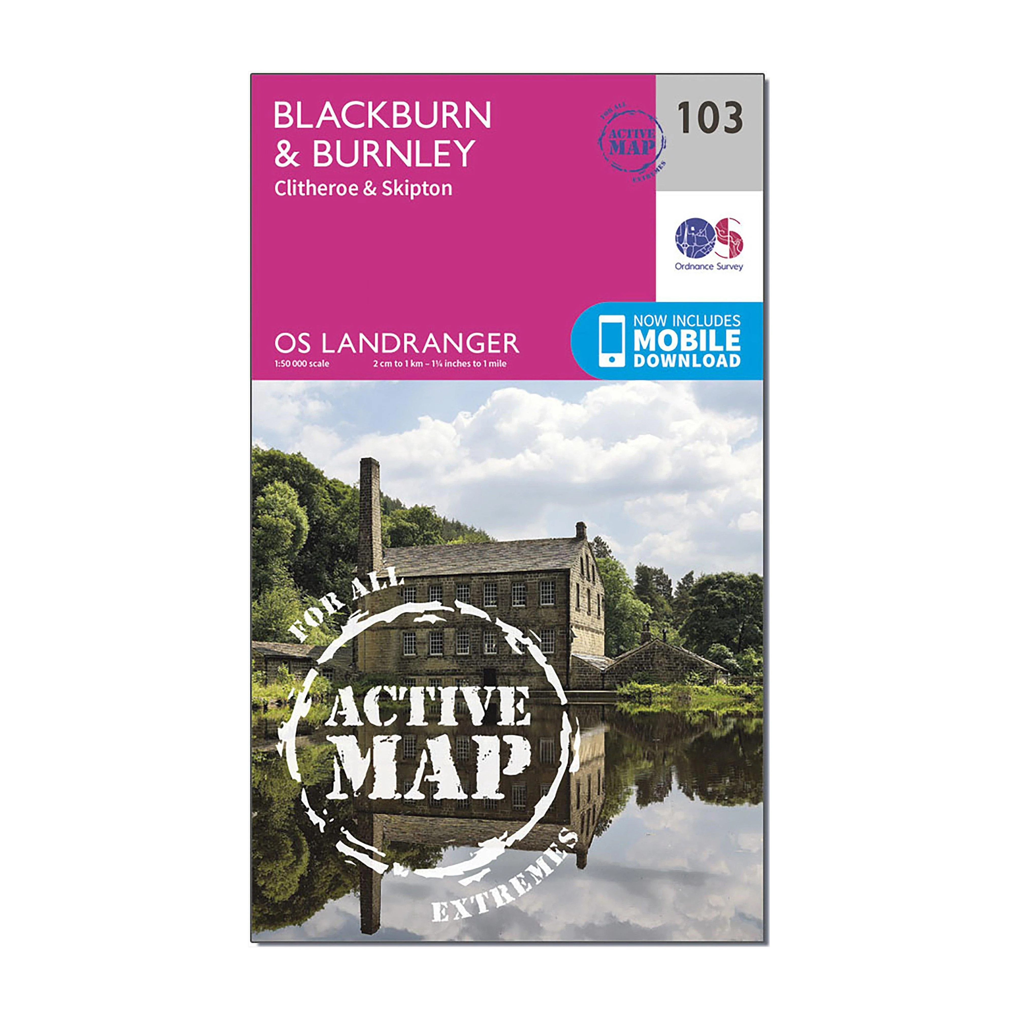 Landranger Active 103 Blackburn & Burnley, Clitheroe & Skipton Map With Digital Version - Image 4