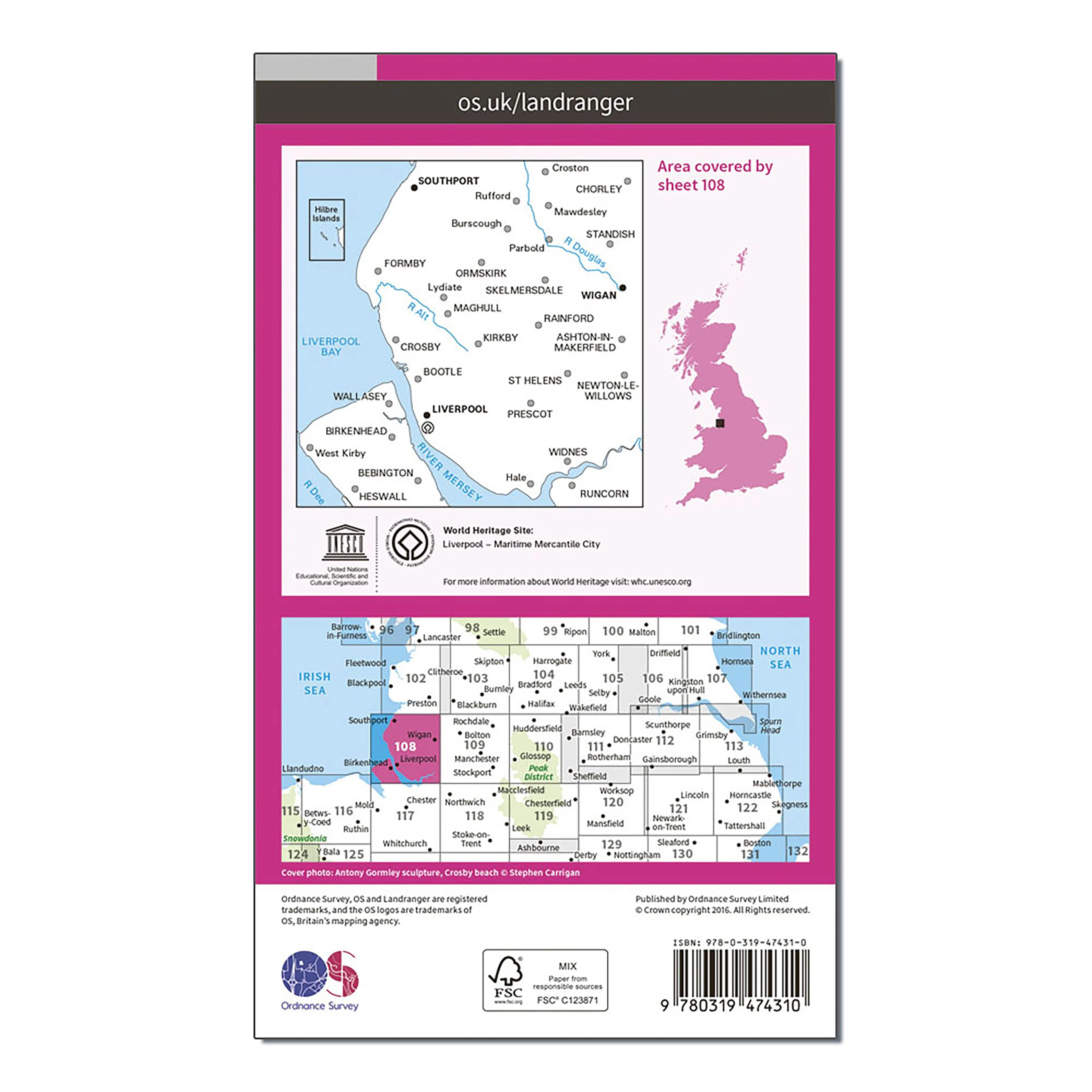 Landranger Active 108 Liverpool, Southport & Wigan Map With Digital Version - Image 2