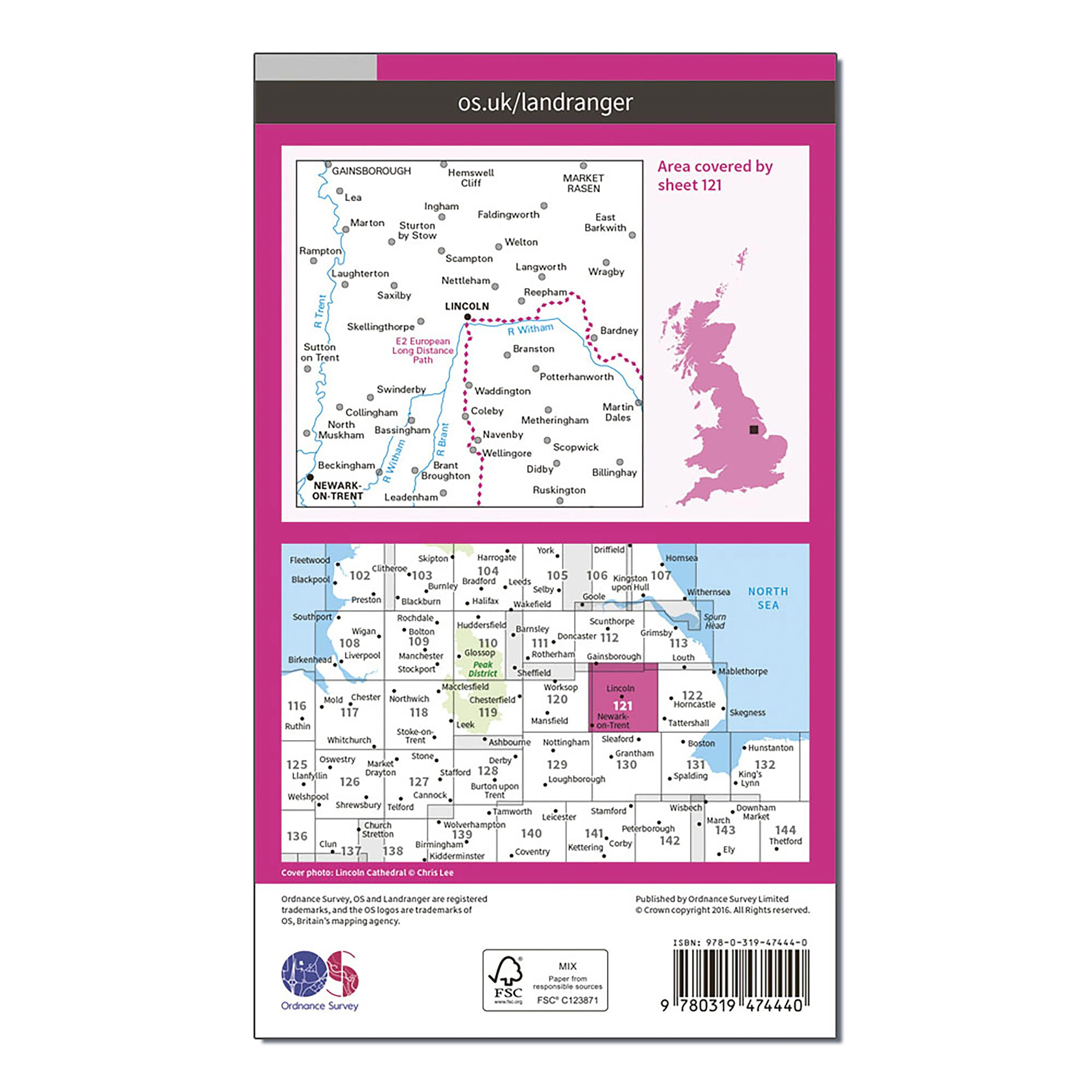 Landranger Active 121 Lincoln & Newark-on-Trent Map With Digital Version - Image 2
