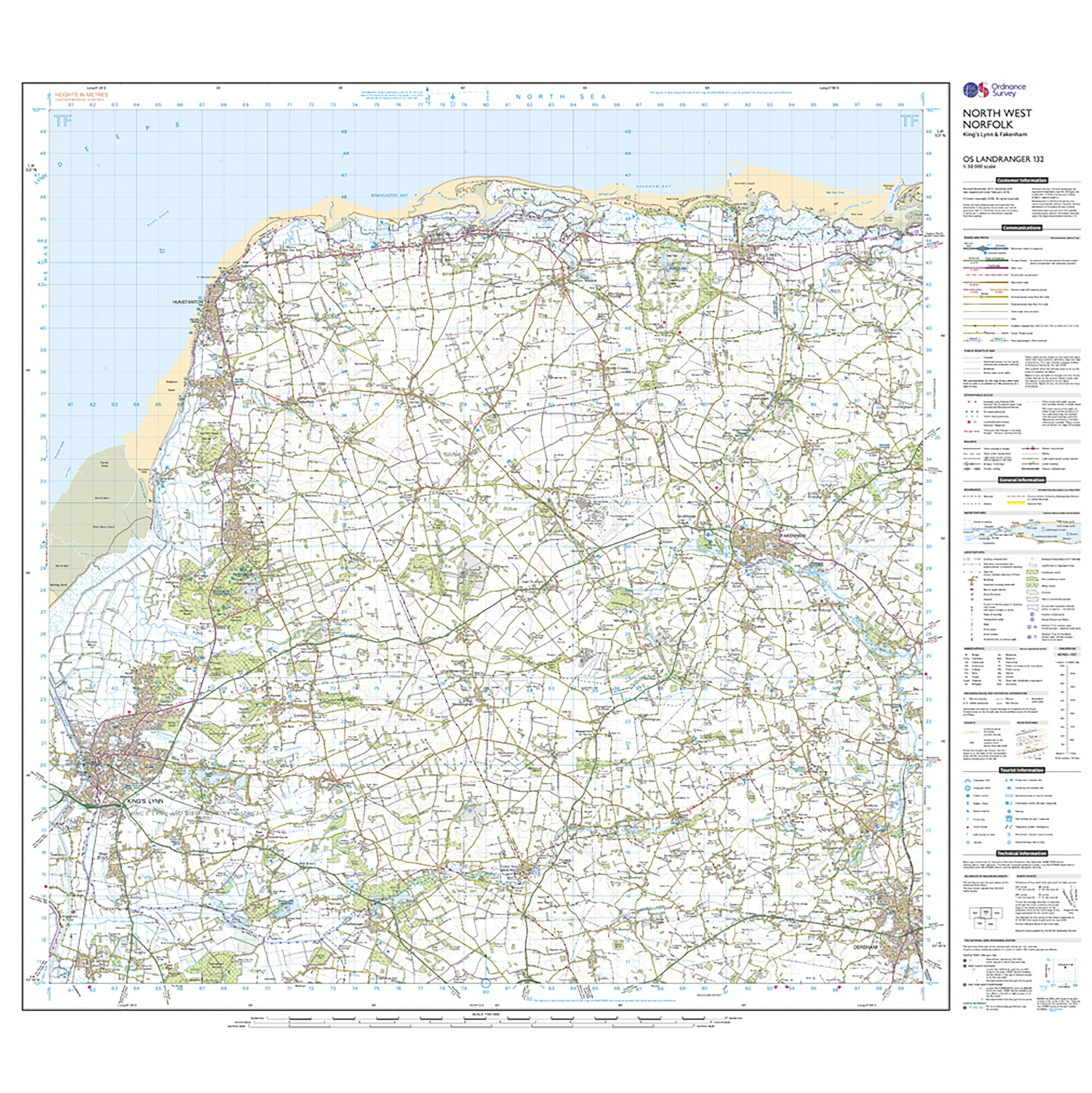 Landranger Active 132 North West Norfolk, King's Lynn & Fakenham Map With Digital Version - Image 3