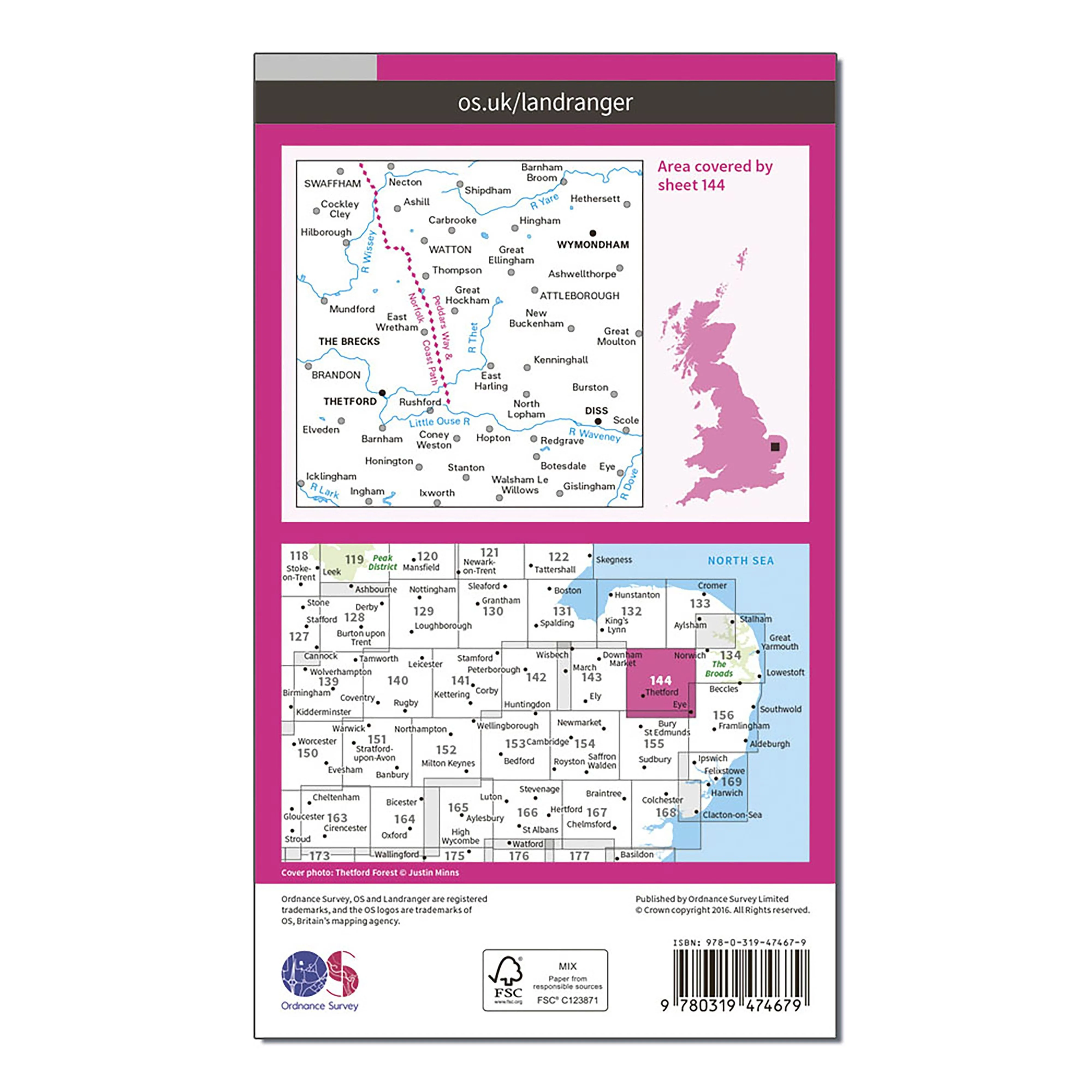 Landranger Active 144 Thetford & Diss, Breckland & Wymondham Map With Digital Version - Image 2