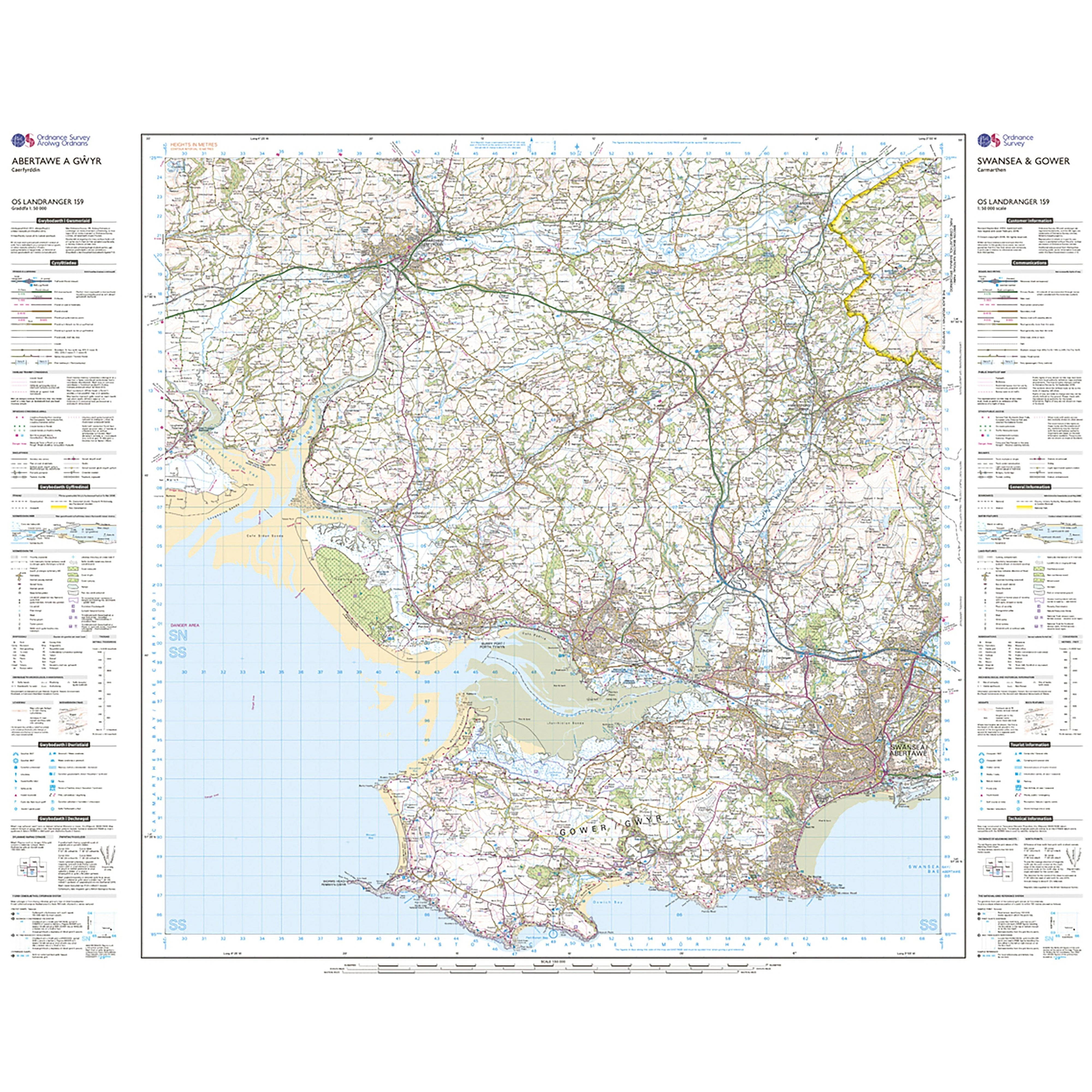 Landranger Active 159 Swansea & Gower, Carmarthen Map With Digital Version - Image 3