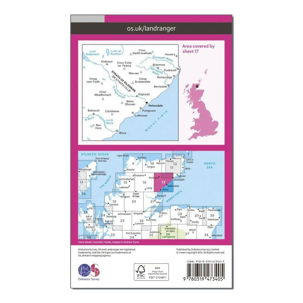 Landranger Active 17 Helmsdale & Strath of Kildonan Map With Digital Version - Image 2