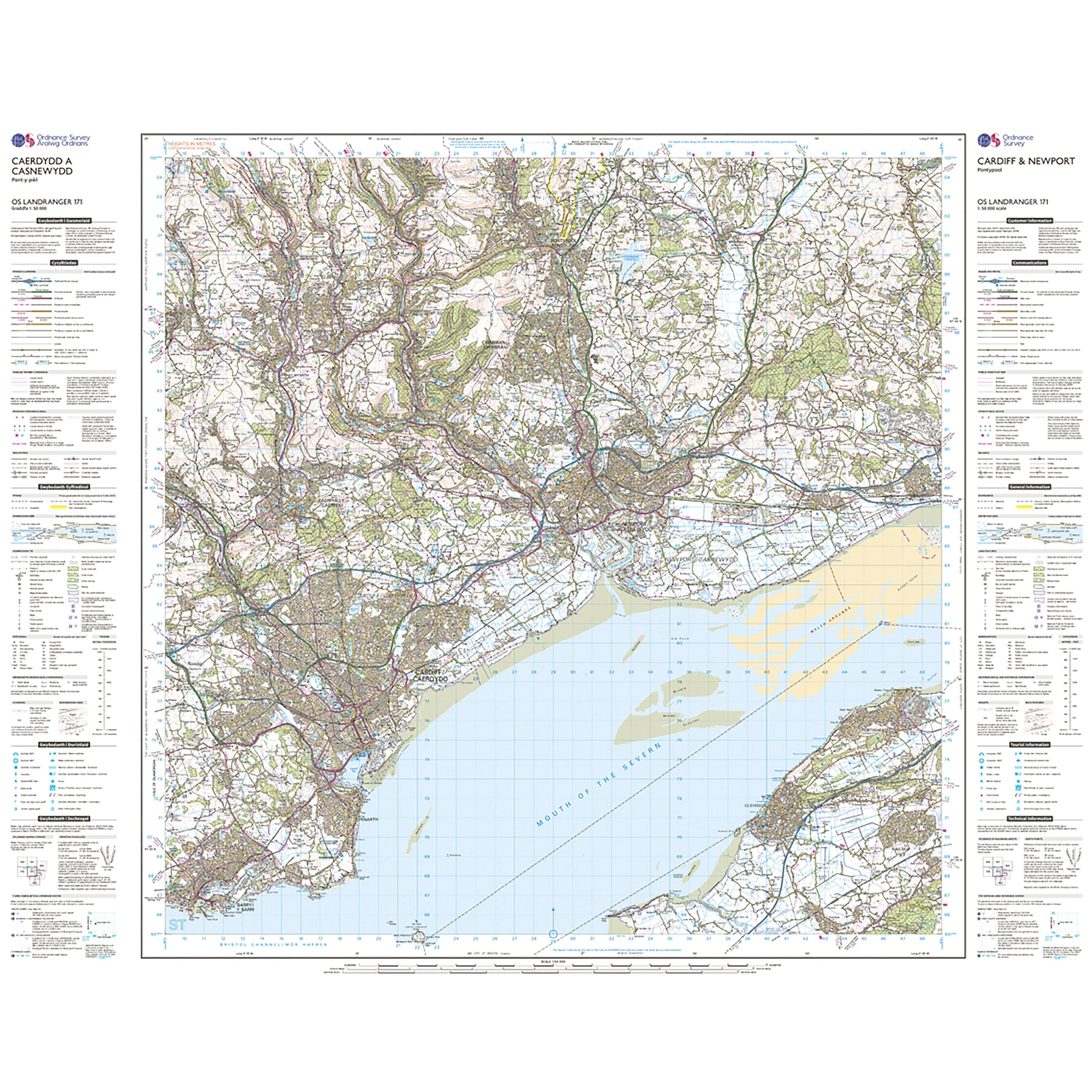 Landranger Active 171 Cardiff & Newport, Pontypool Map With Digital Version - Image 3