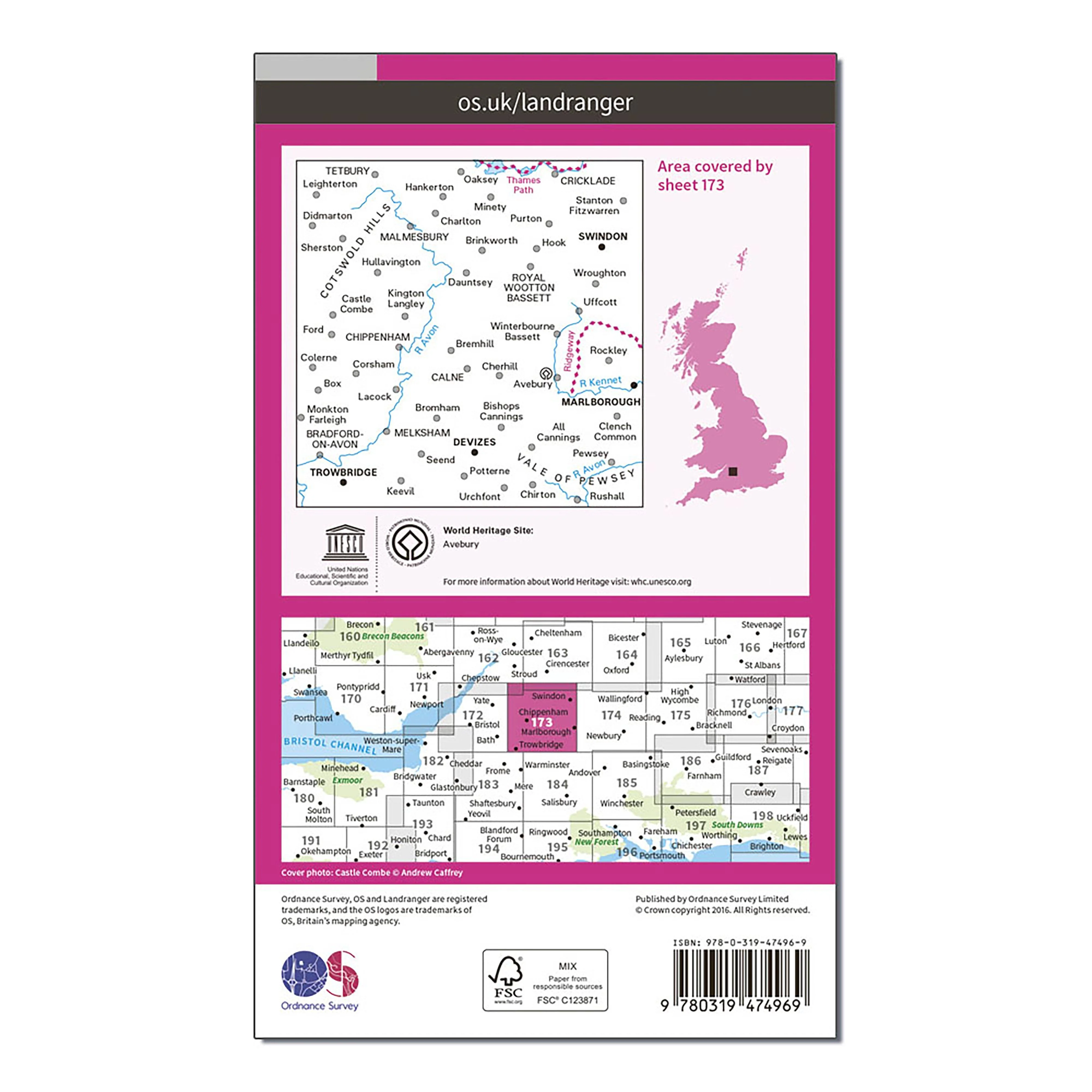 Landranger Active 173 Swindon, Devizes, Marlborough & Trowbridge Map With Digital Version - Image 2