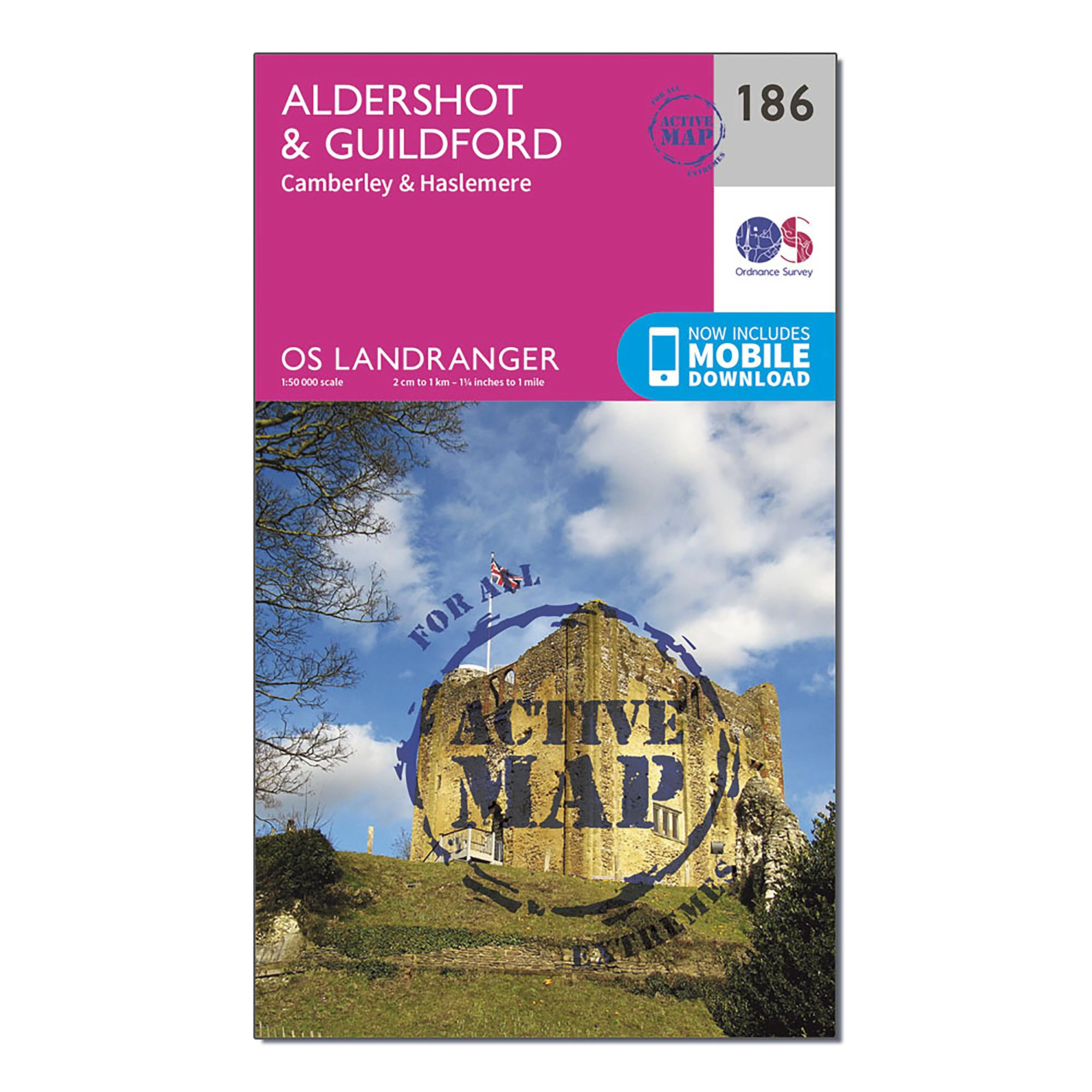 Landranger Active 186 Aldershot & Guildford, Camberley & Haslemere Map With Digital Version - Image 4
