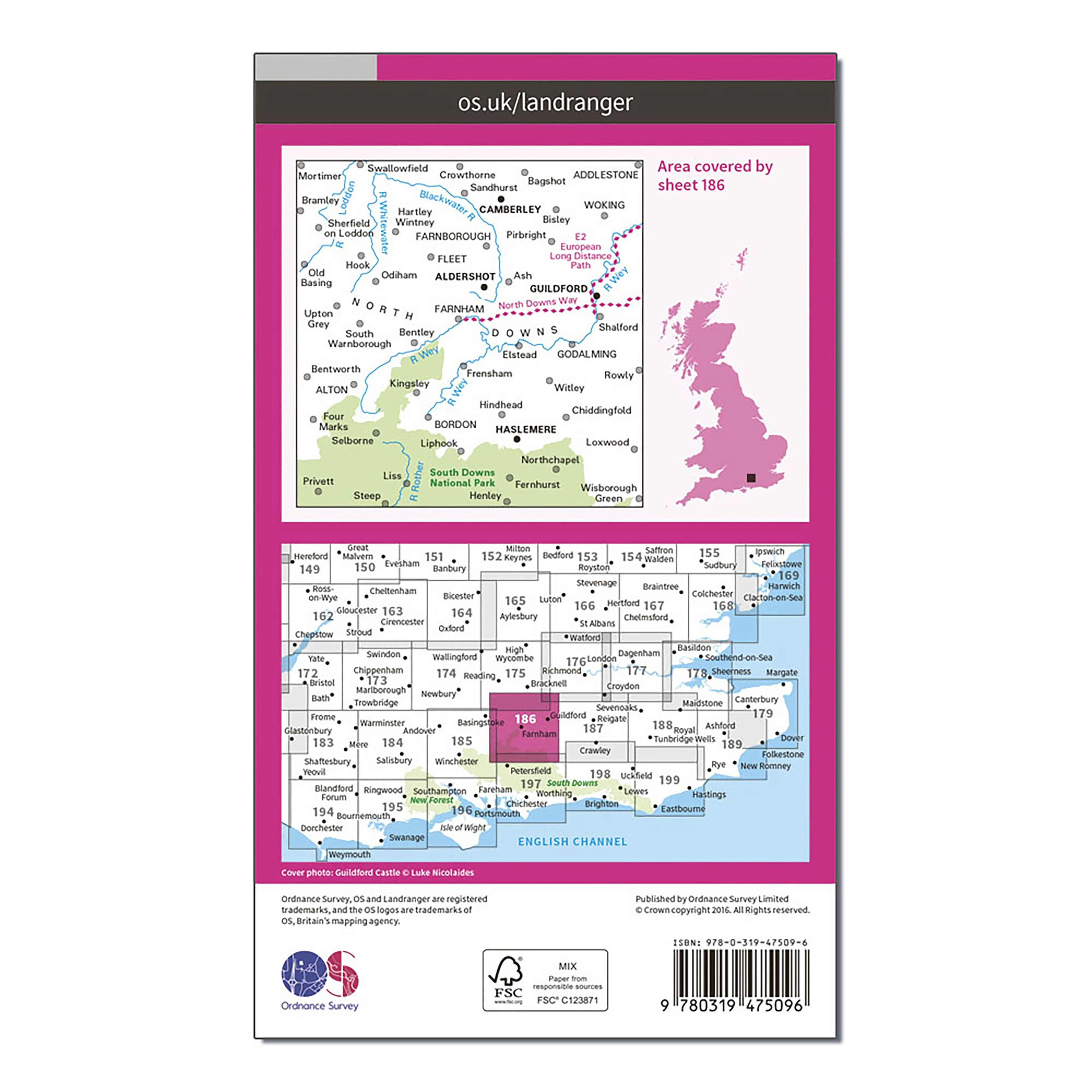 Landranger Active 186 Aldershot & Guildford, Camberley & Haslemere Map With Digital Version - Image 5