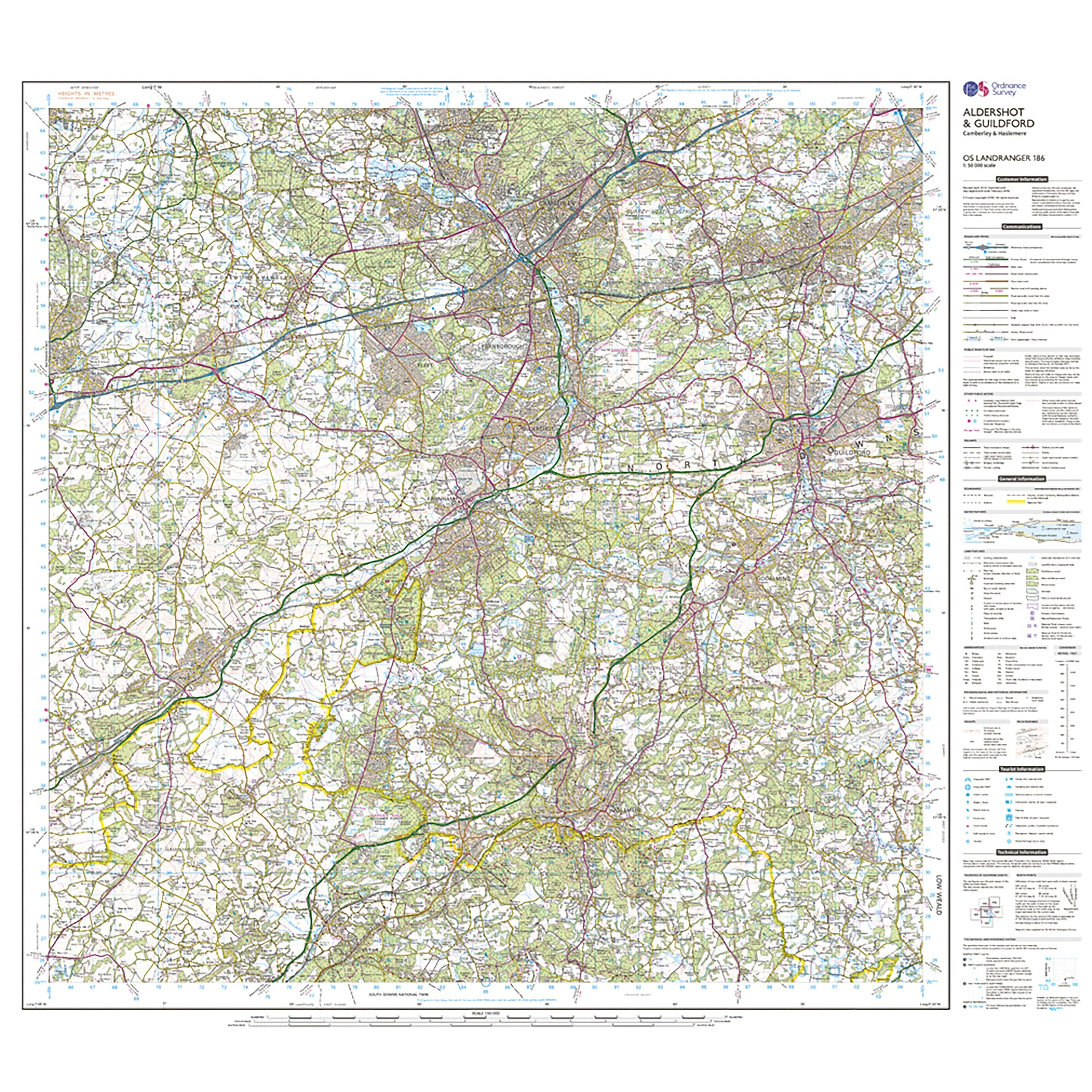 Landranger Active 186 Aldershot & Guildford, Camberley & Haslemere Map With Digital Version - Image 6