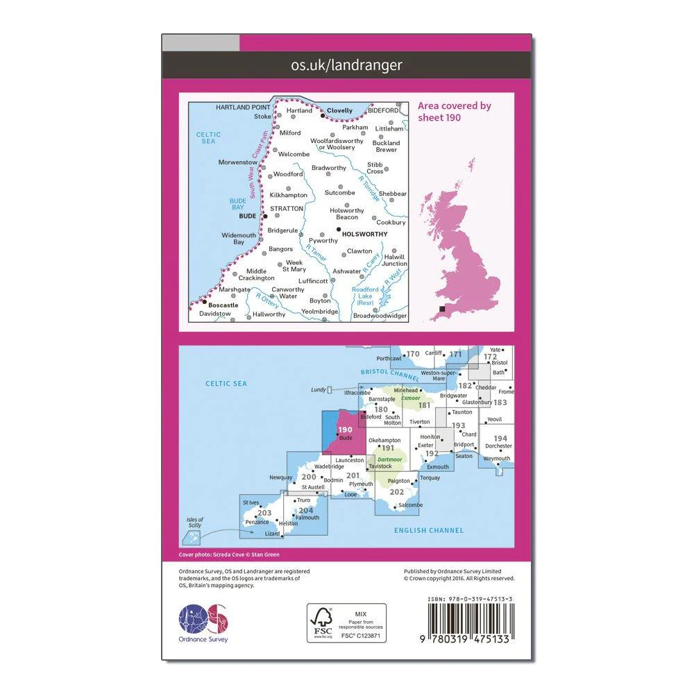 Landranger Active 190 Bude & Clovelly, Boscastle & Holsworthy Map With Digital Version - Image 2