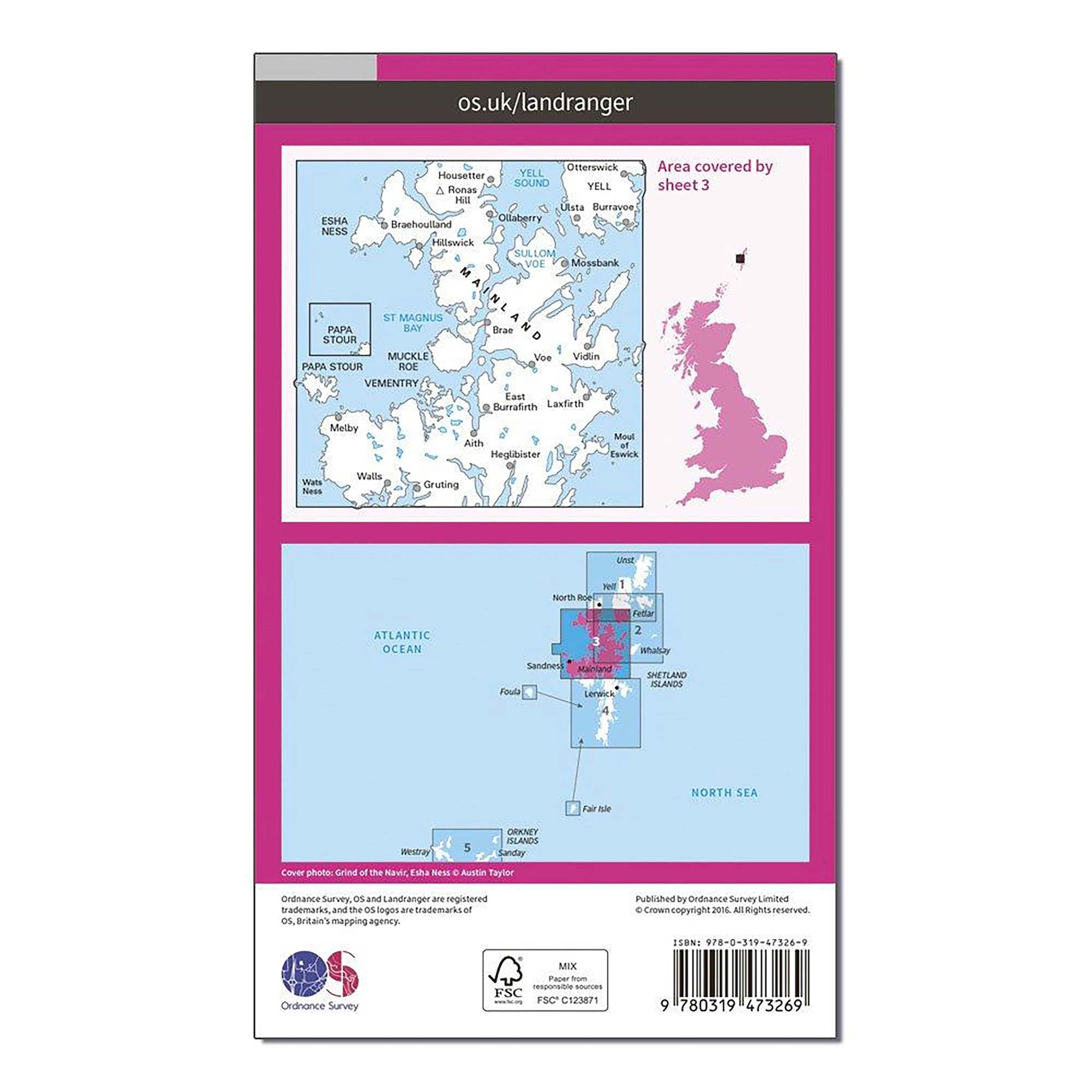 Landranger Active 3 Shetland  Sullom Voe & Whalsay Map With Digital Version - Image 2