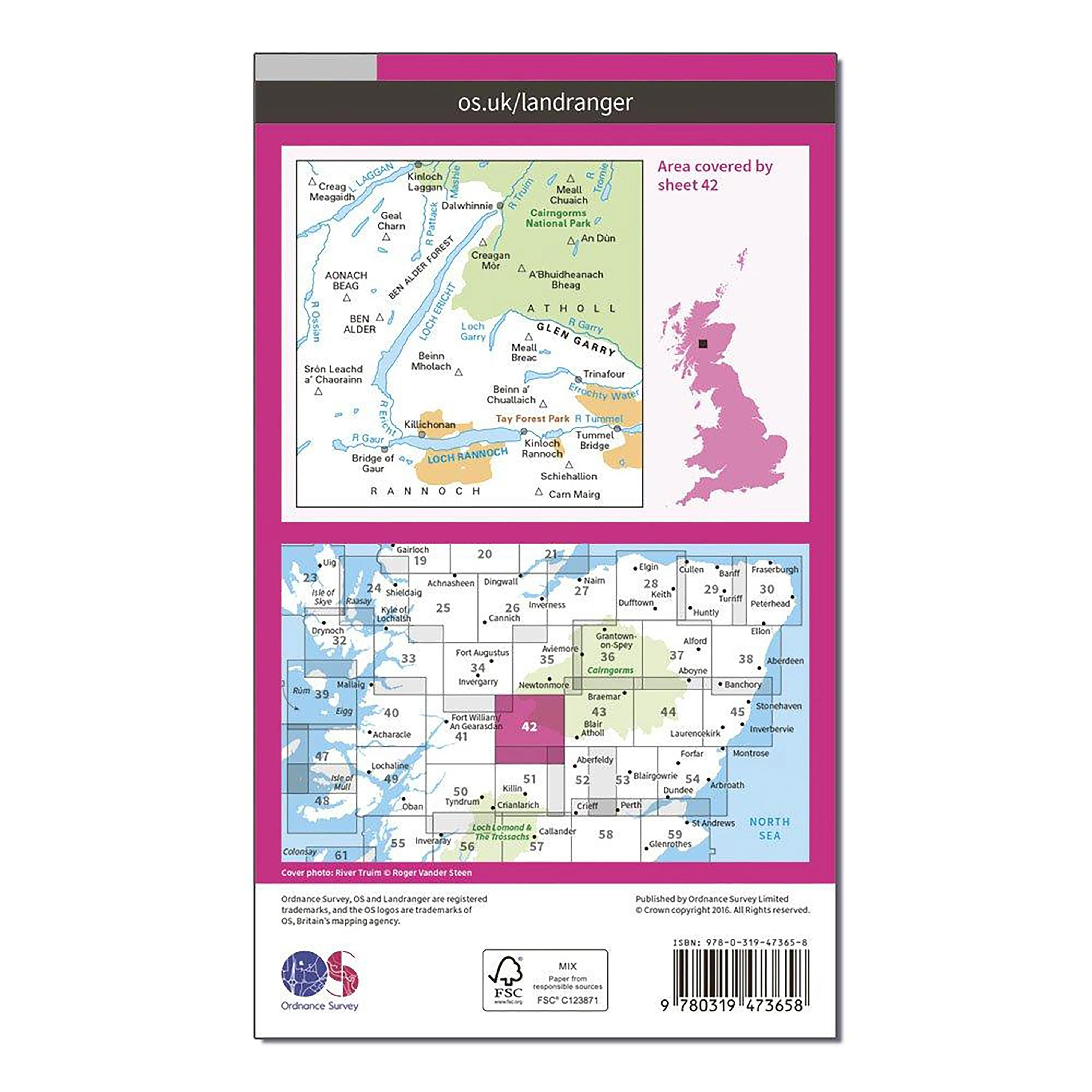 Landranger Active 42 Glen Garry & Loch Rannoch Map With Digital Version - Image 2
