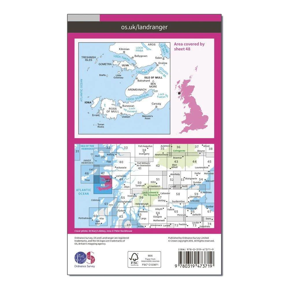 Landranger Active 48 Iona & West Mull, Ulva Map With Digital Version - Image 2