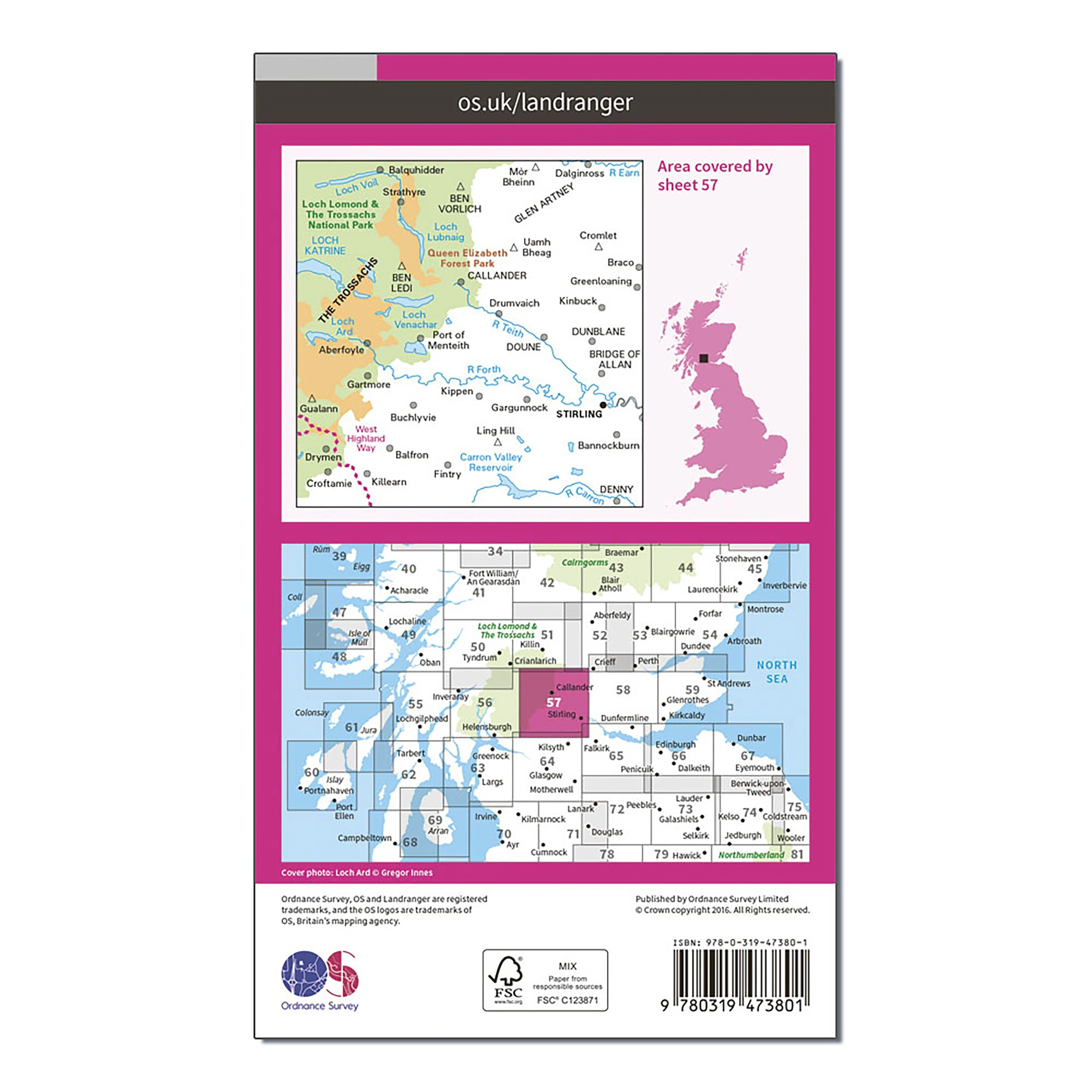 Landranger Active 57 Stirling & The Trossachs Map With Digital Version - Image 2