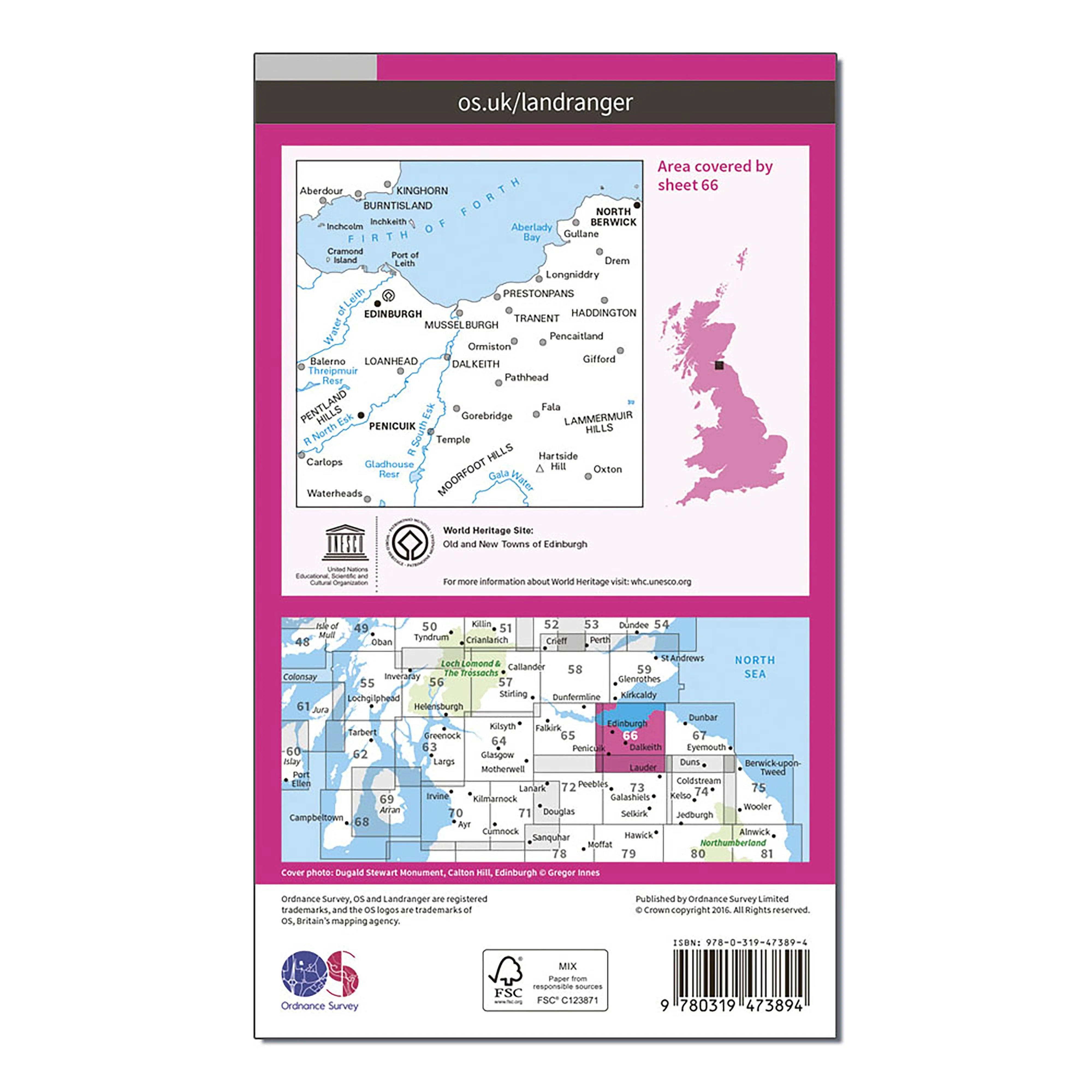 Landranger Active 66 Edinburgh, Penicuik & North Berwick Map With Digital Version - Image 2