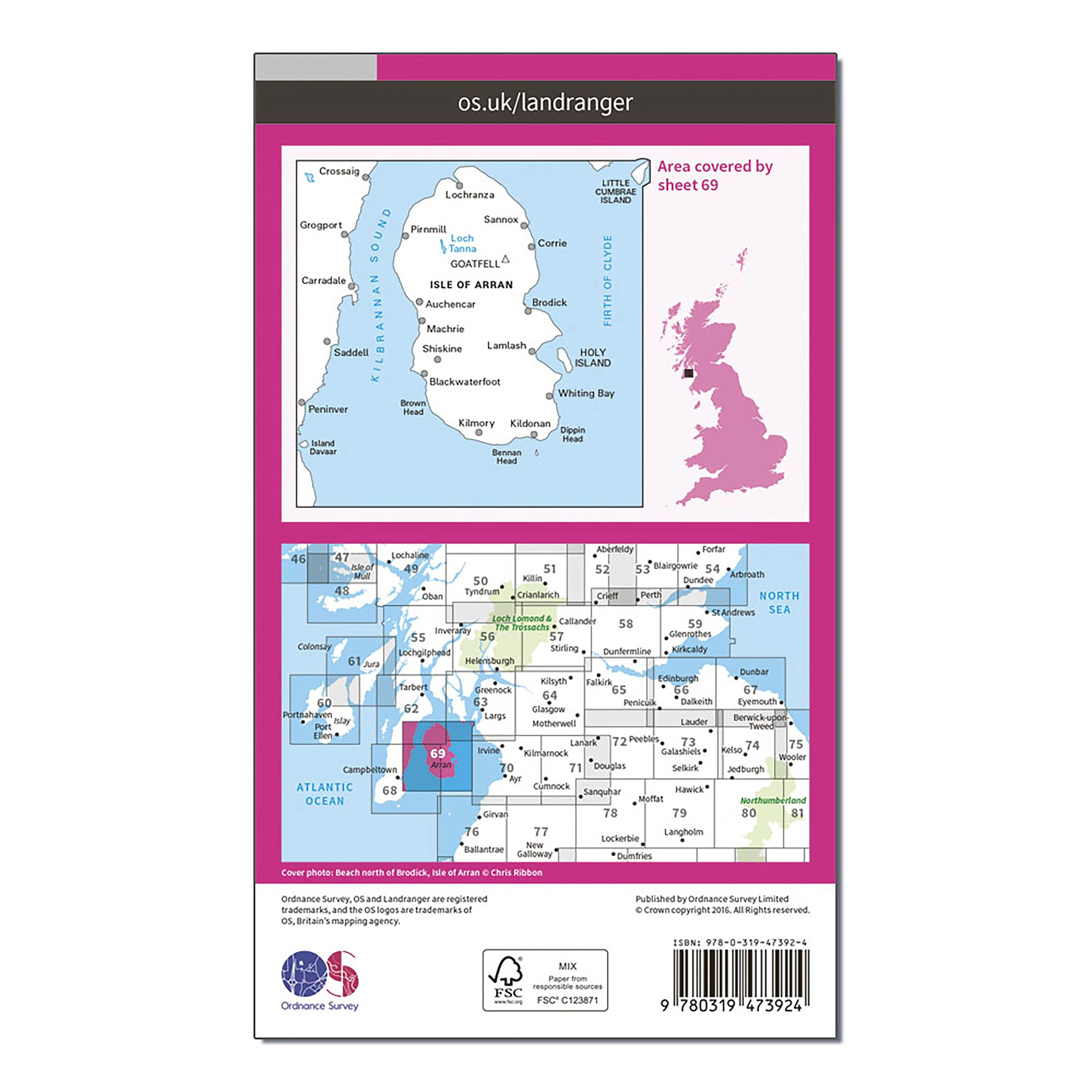 Landranger Active 69 Isle of Arran Map With Digital Version - Image 2