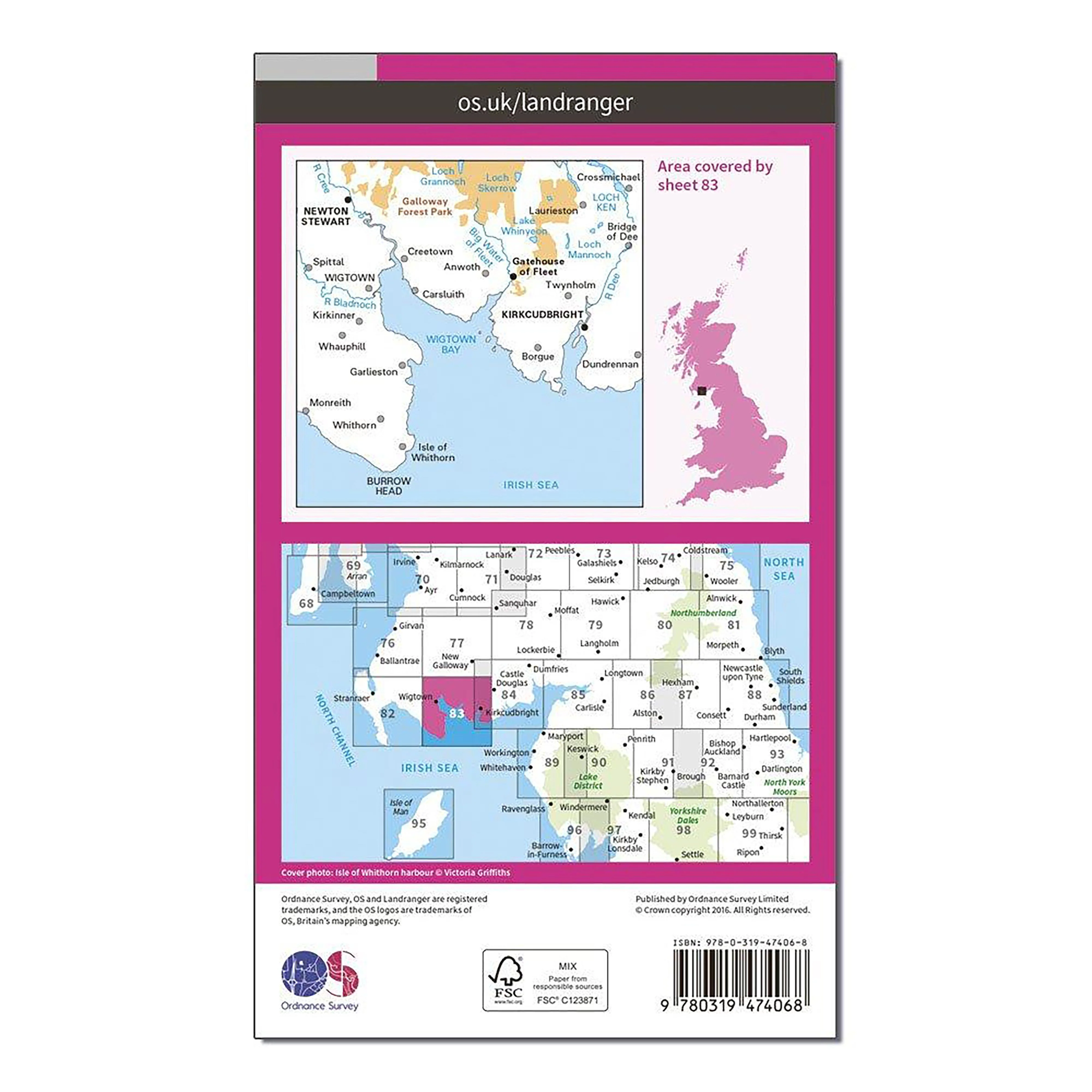 Landranger Active 83 Newton Stewart & Kirkcudbright, Gatehouse of Fleet Map With Digital Version - Image 2