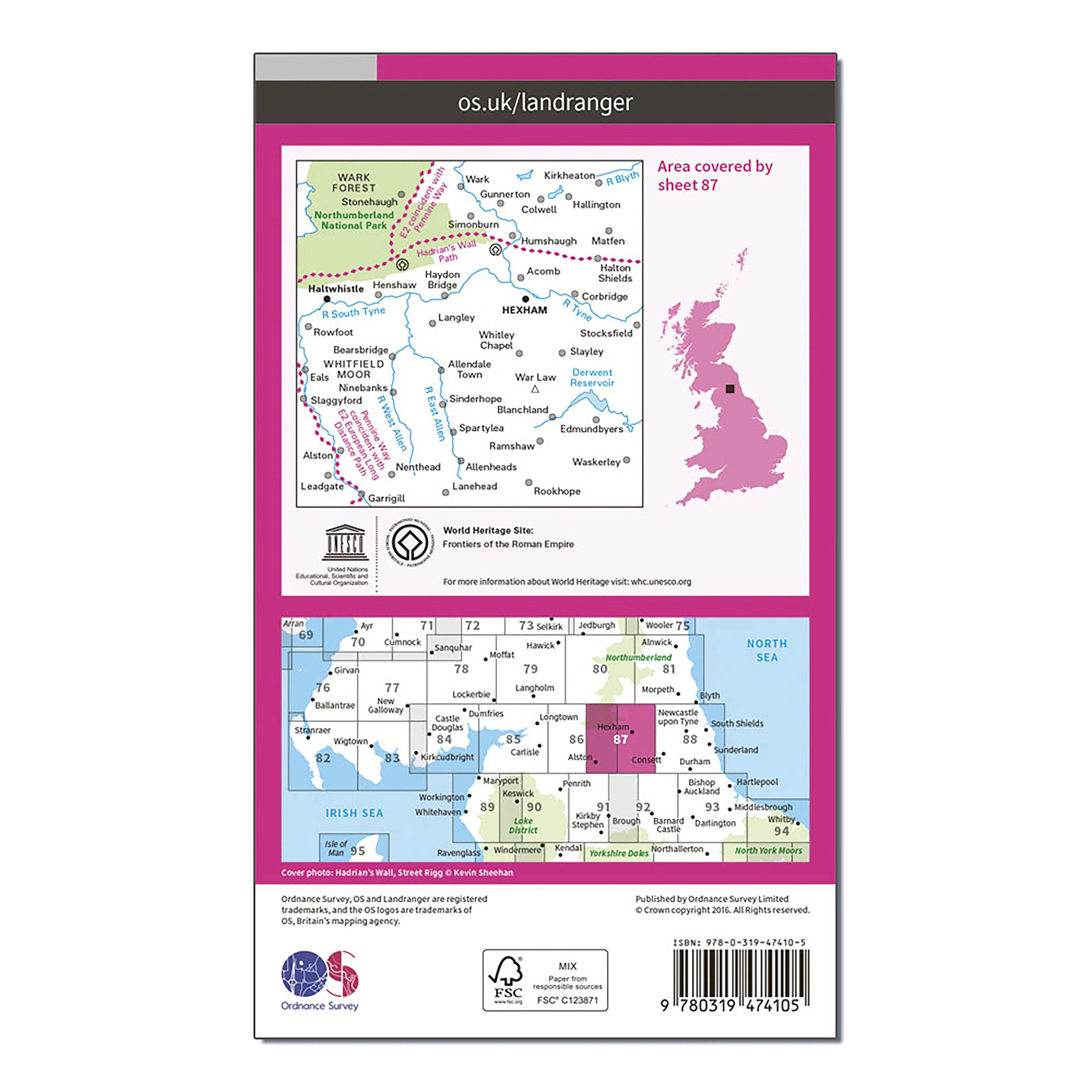 Landranger Active 87 Hexham & Haltwhistle Map With Digital Version - Image 2