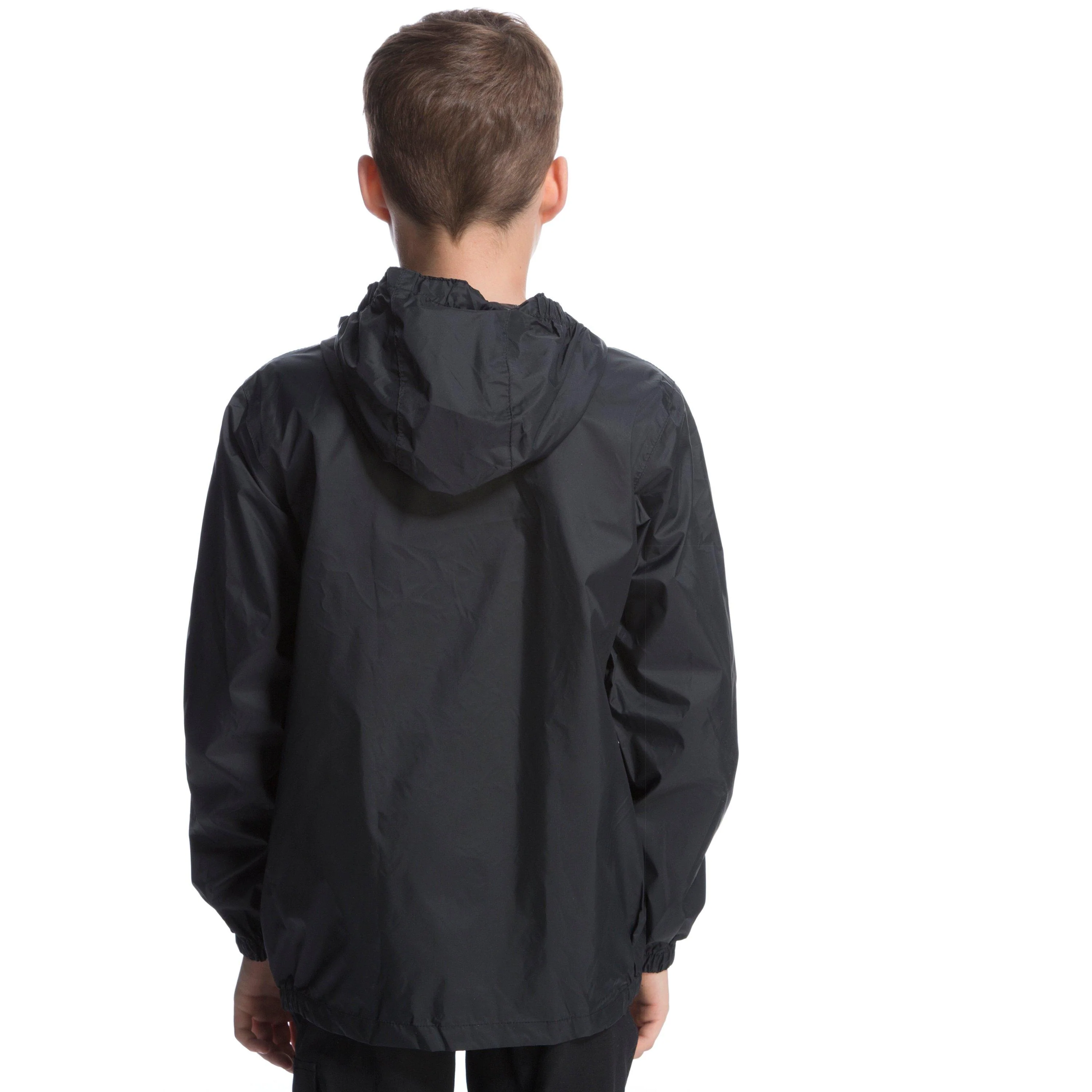 Kids Packable Waterproof Jacket Black - Image 11