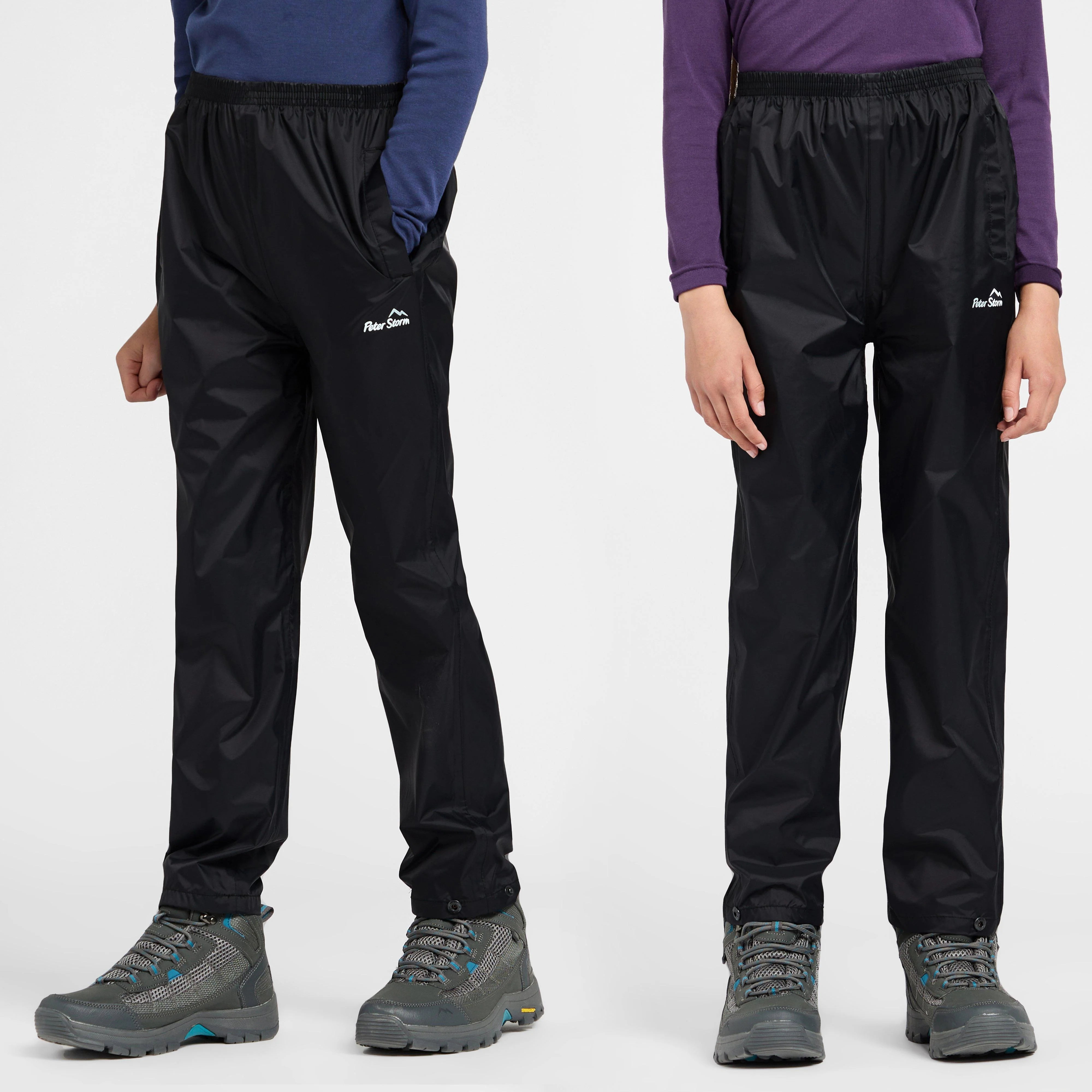 Kids Packable Waterproof Pants Black - Image 19