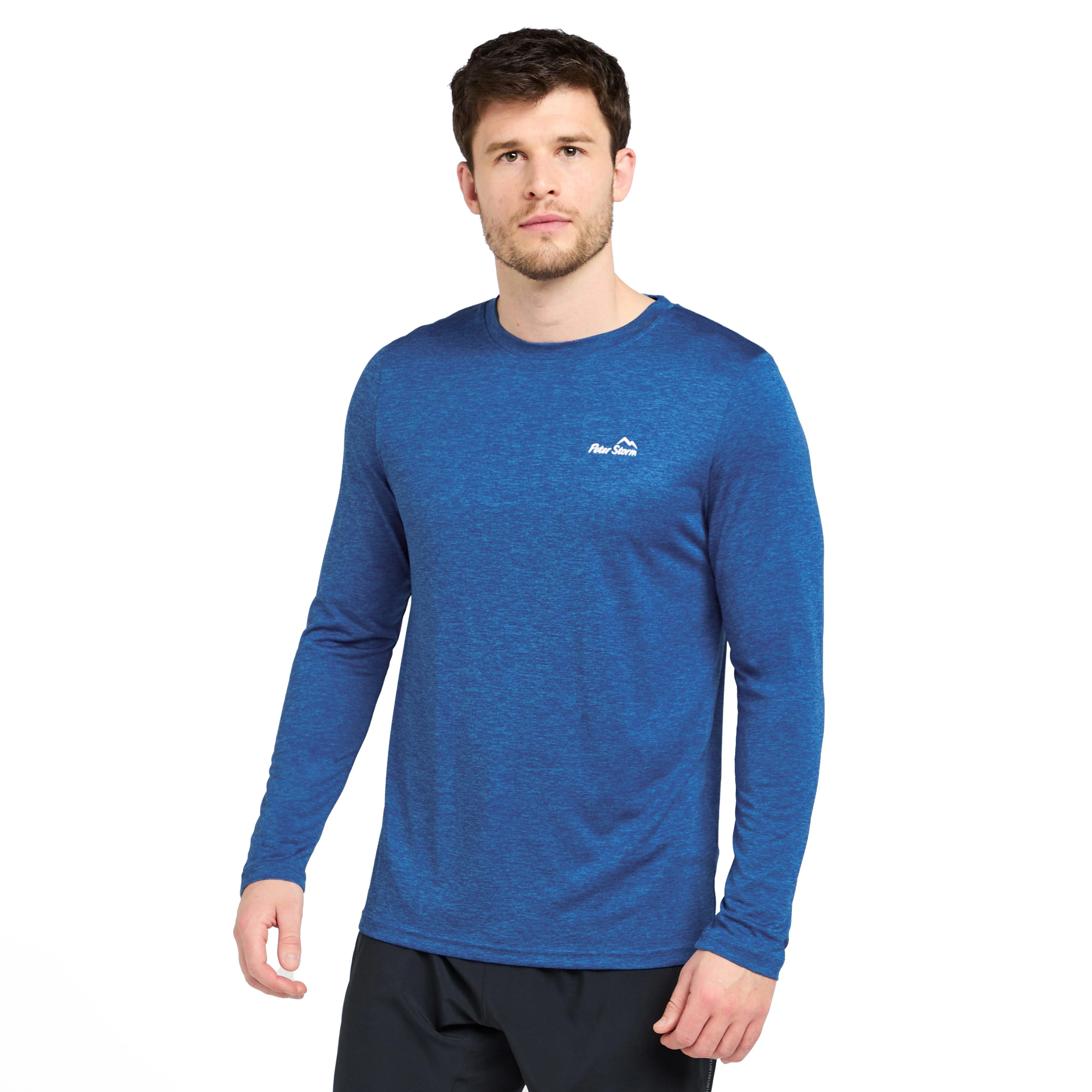 Mens Active Long Sleeve T-Shirt Blue - Image 6