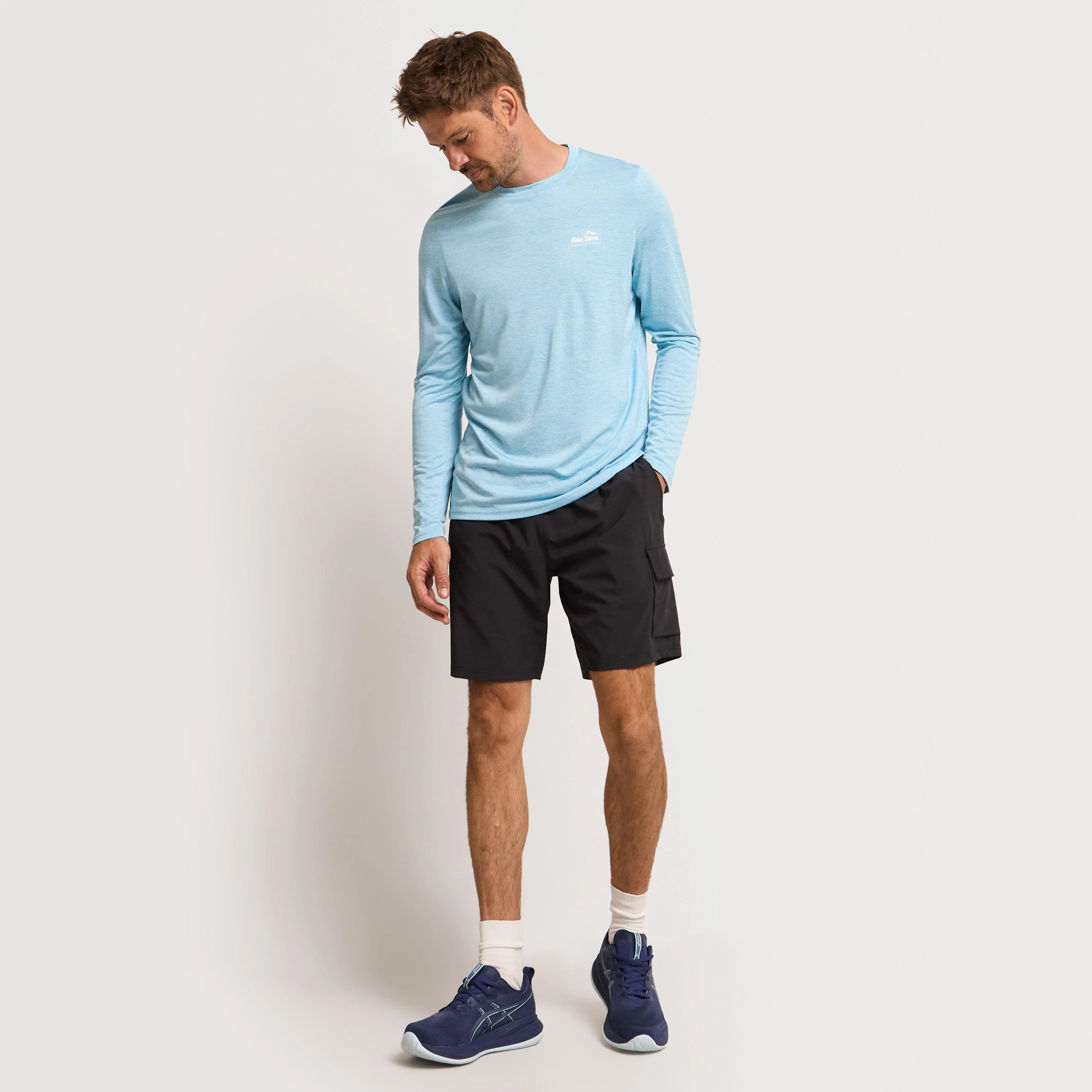 Mens Active Long Sleeve T-Shirt Blue - Image 2