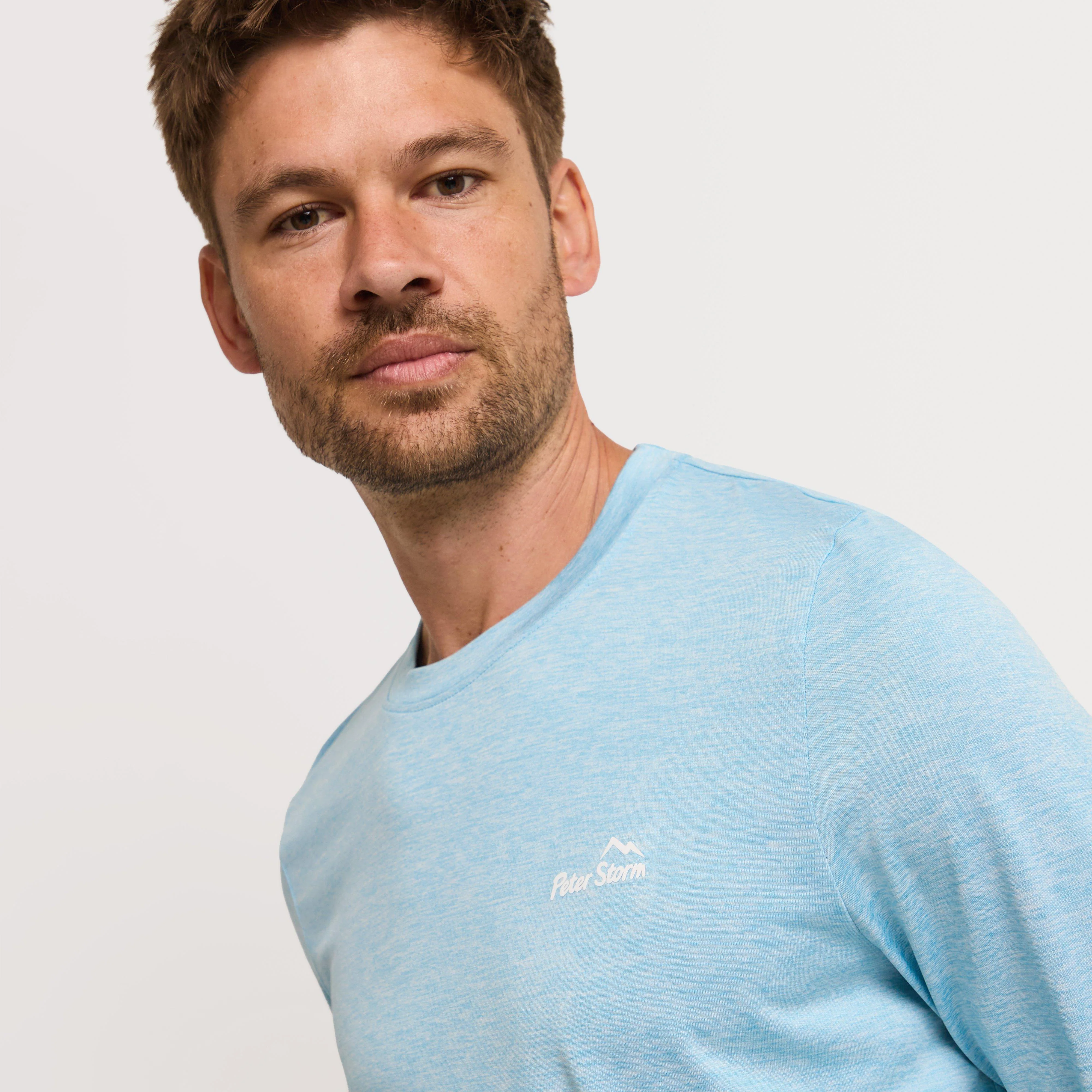 Mens Active Long Sleeve T-Shirt Blue - Image 3