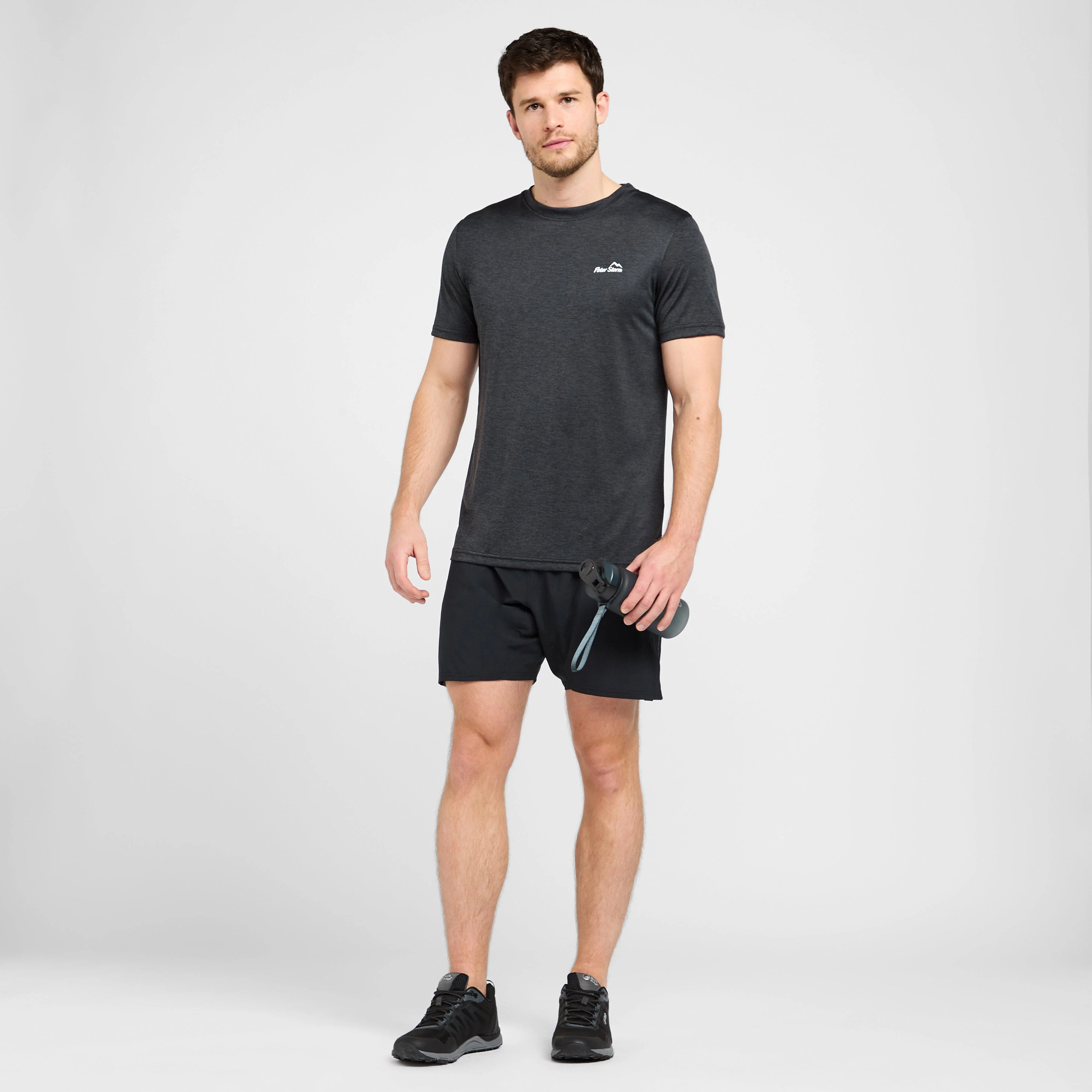 Mens Active Short Sleeve T-Shirt Black - Image 3