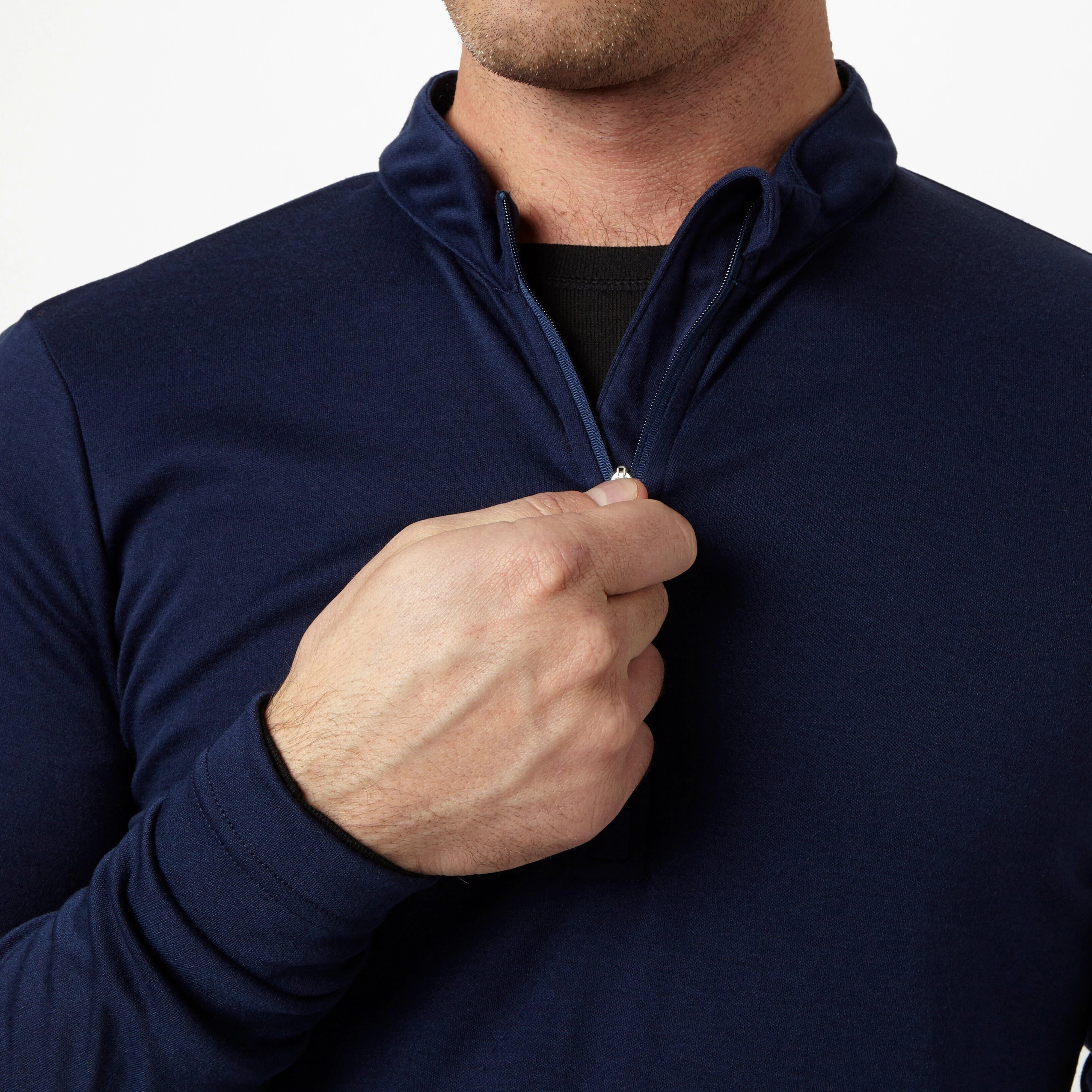 Men's Long Sleeve Zip Neck Thermal T-Shirt - Image 4