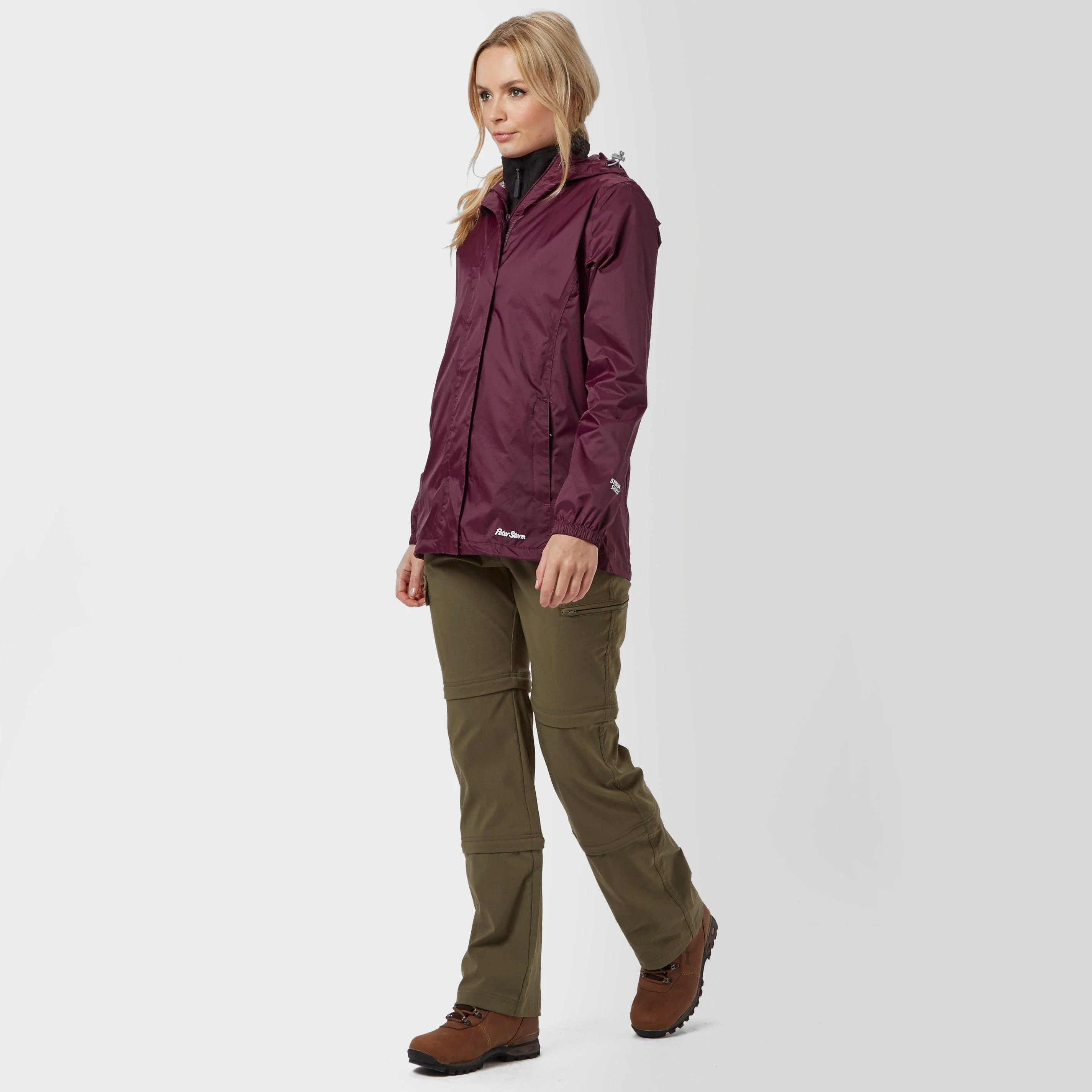 Womens Packable Hooded Jacket Plum - Image 3