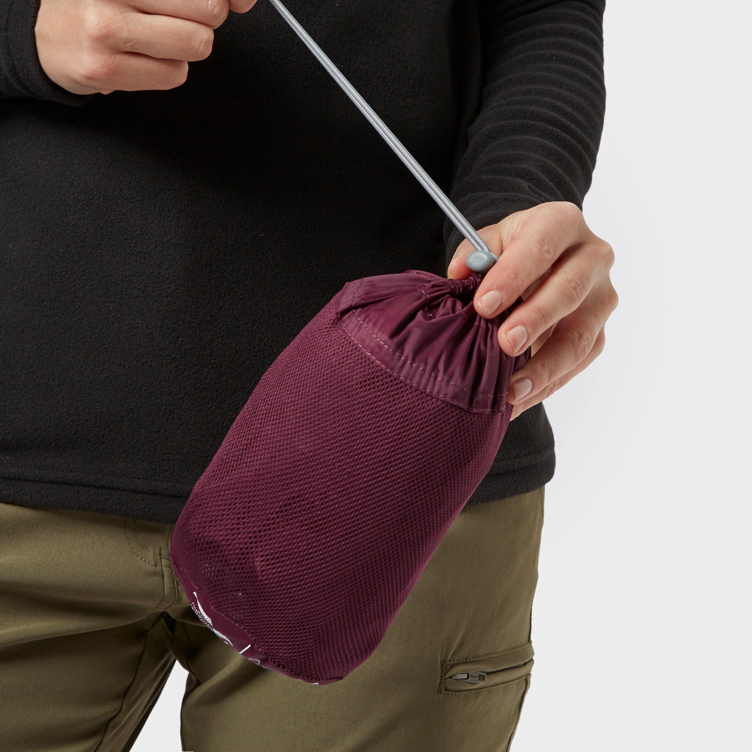 Womens Packable Hooded Jacket Plum - Image 7