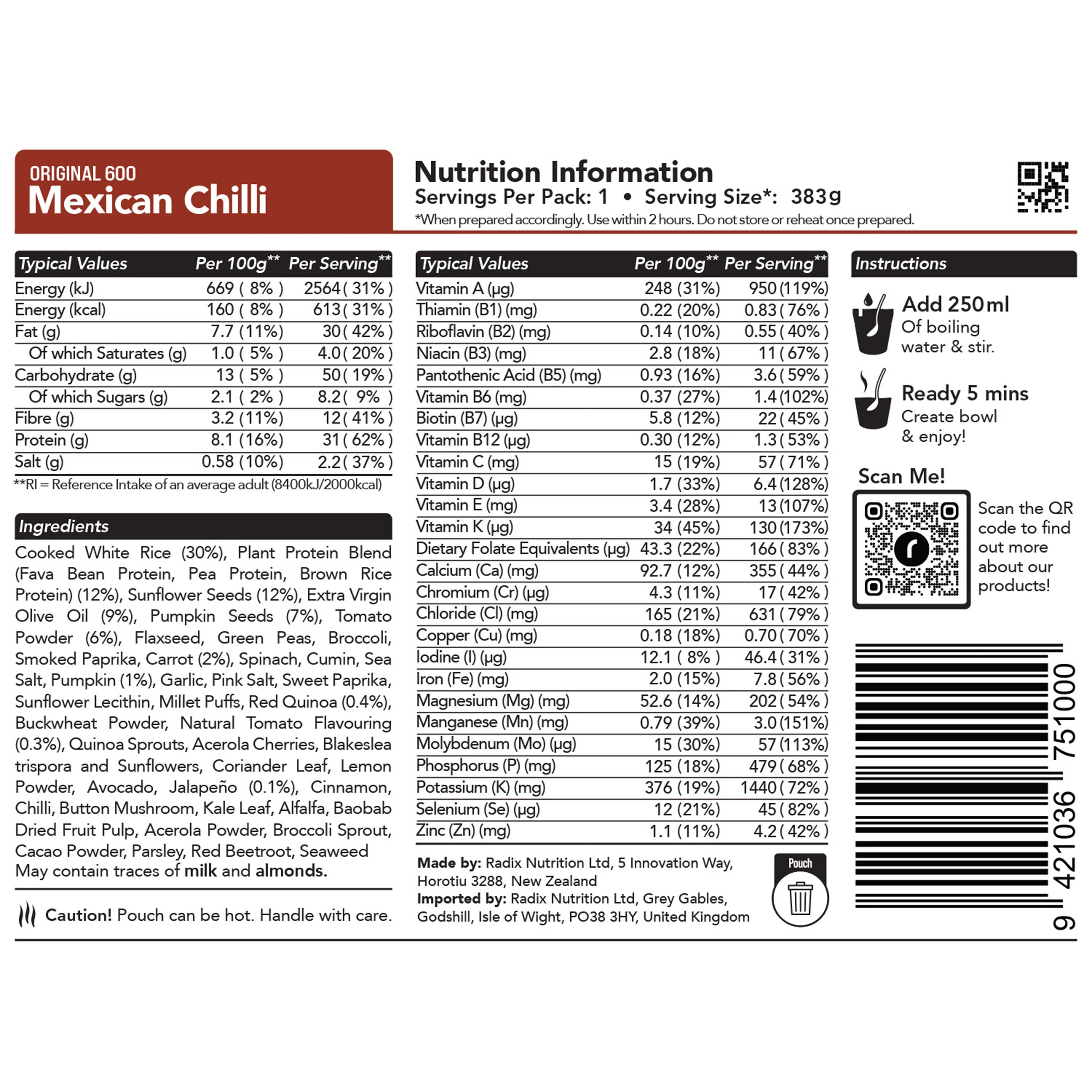 Original Mexican Chilli Meal 600kcal - Image 4