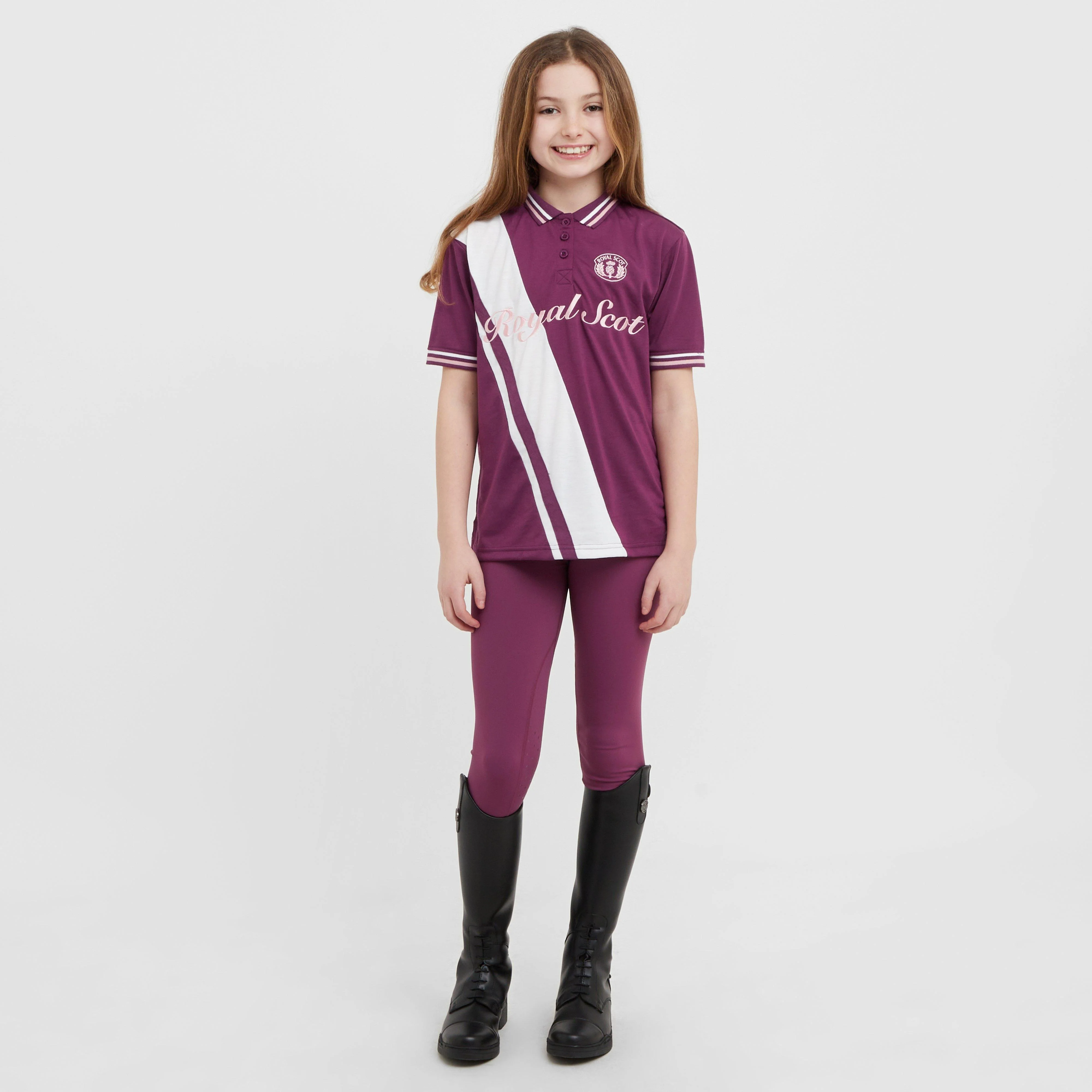 Kids’ Nora Team Polo Top Amaranth - Image 3