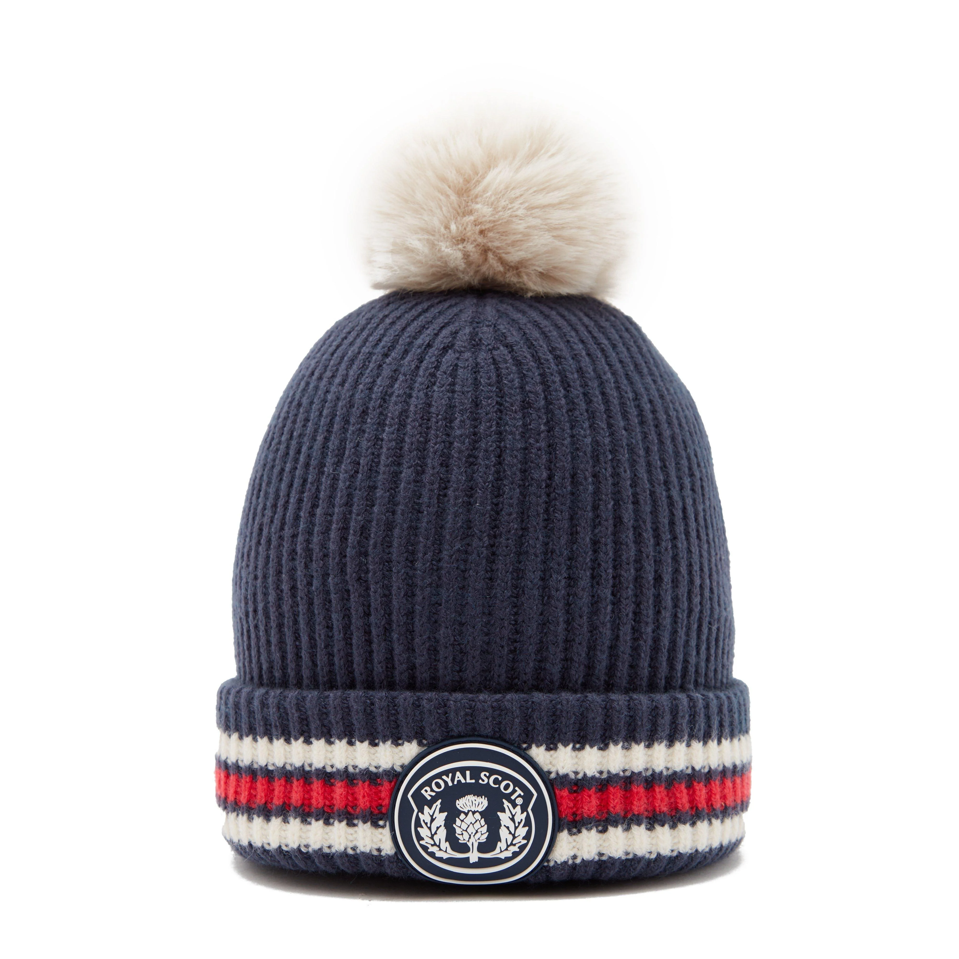 Stripe Bobble Hat Navy - Image 4