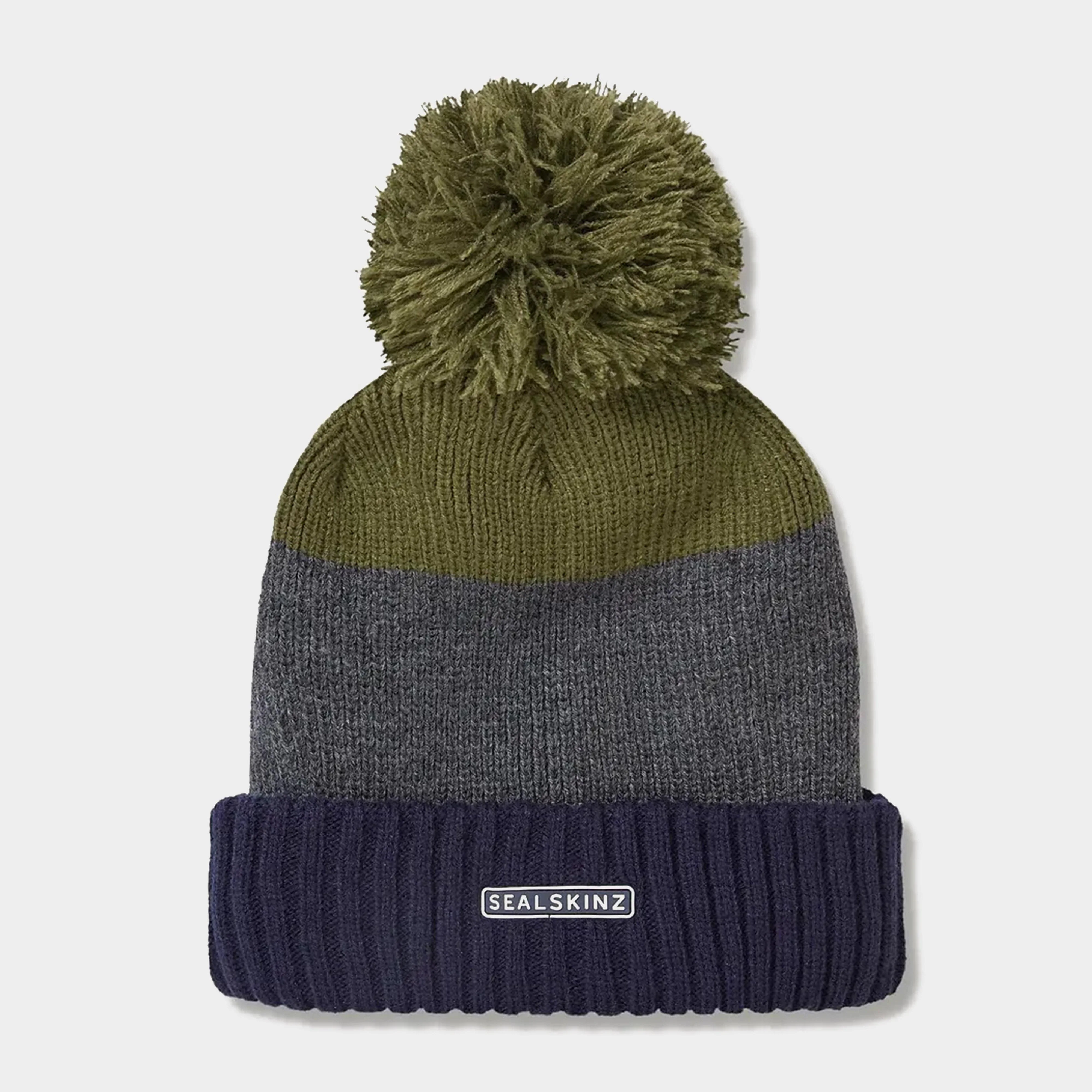 Unisex Waterproof Fleece Lined Cold Weather Striped Bobble Hat