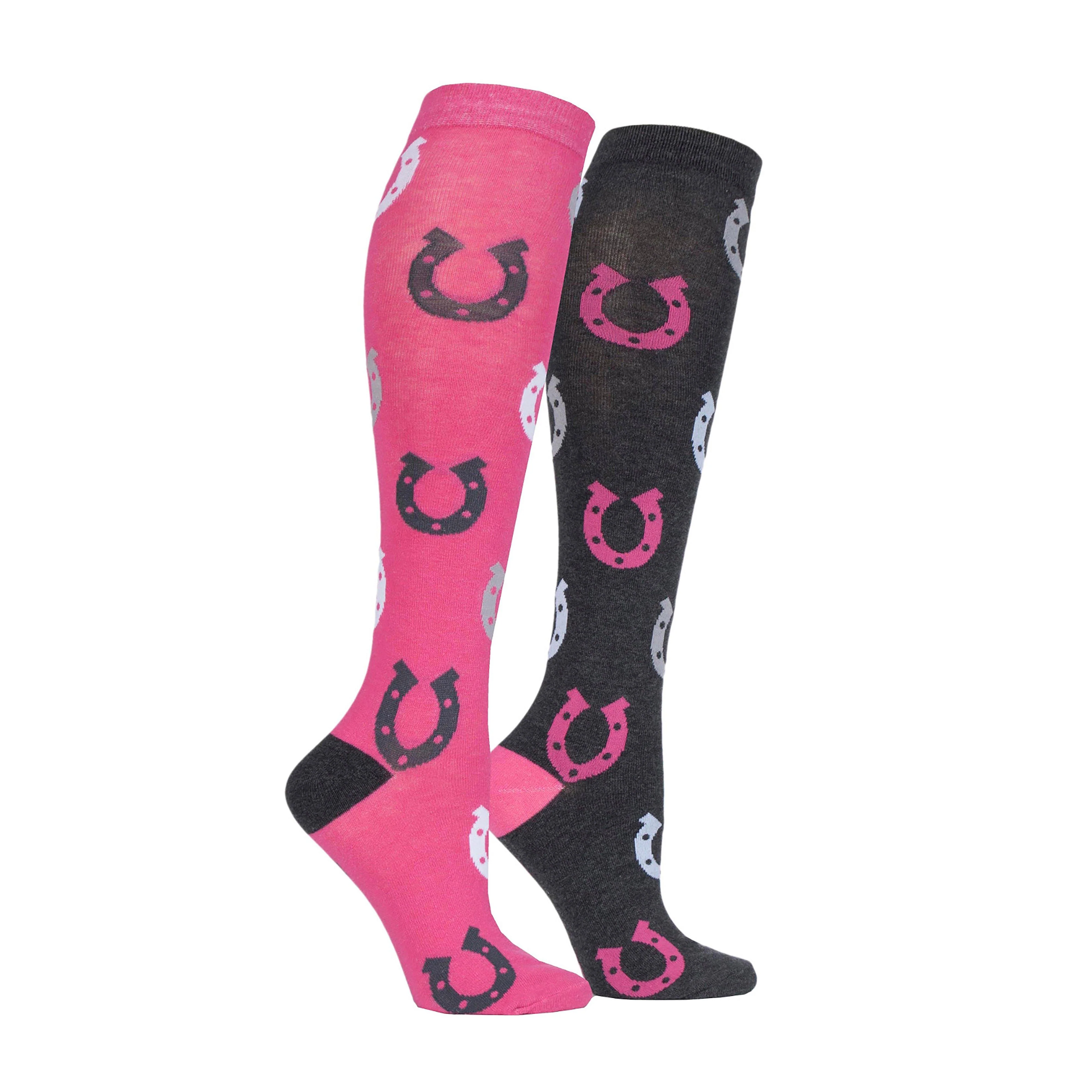 Kids' Equestrian Horseshoe Socks 2 Pack - Image 2